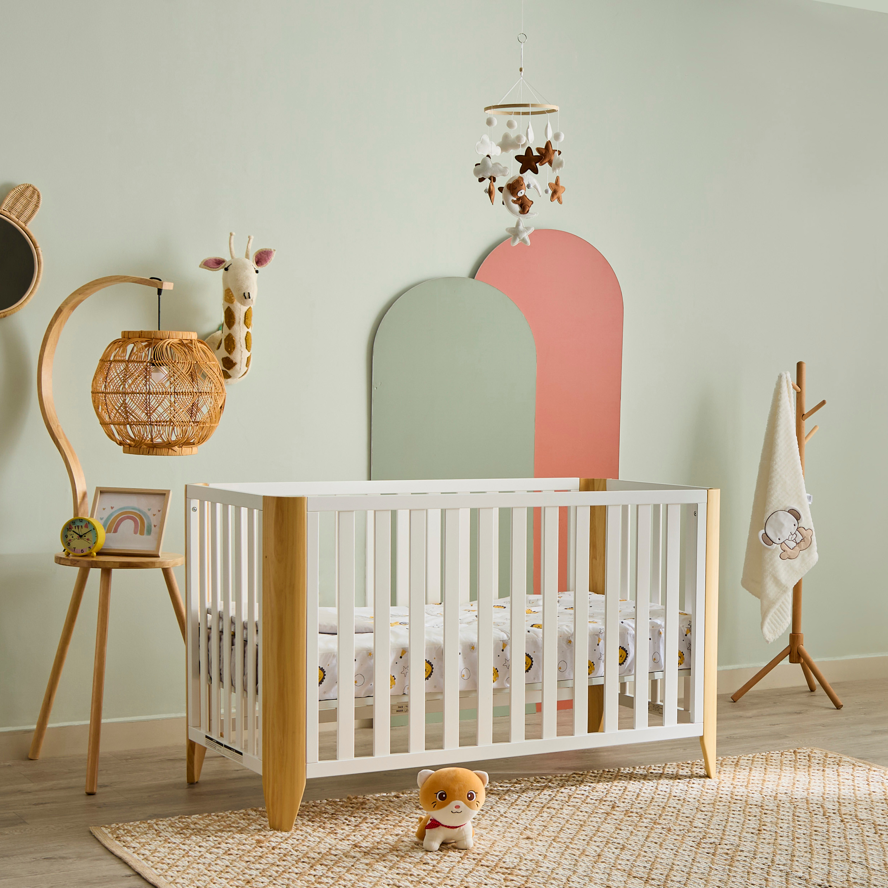 Giggles Aubree Crib with 3-in-1 Convertible Design and Guard Rails (Up to 6 years)-baby-nursery-furniture-cribsandbeds-babycribs-image-2