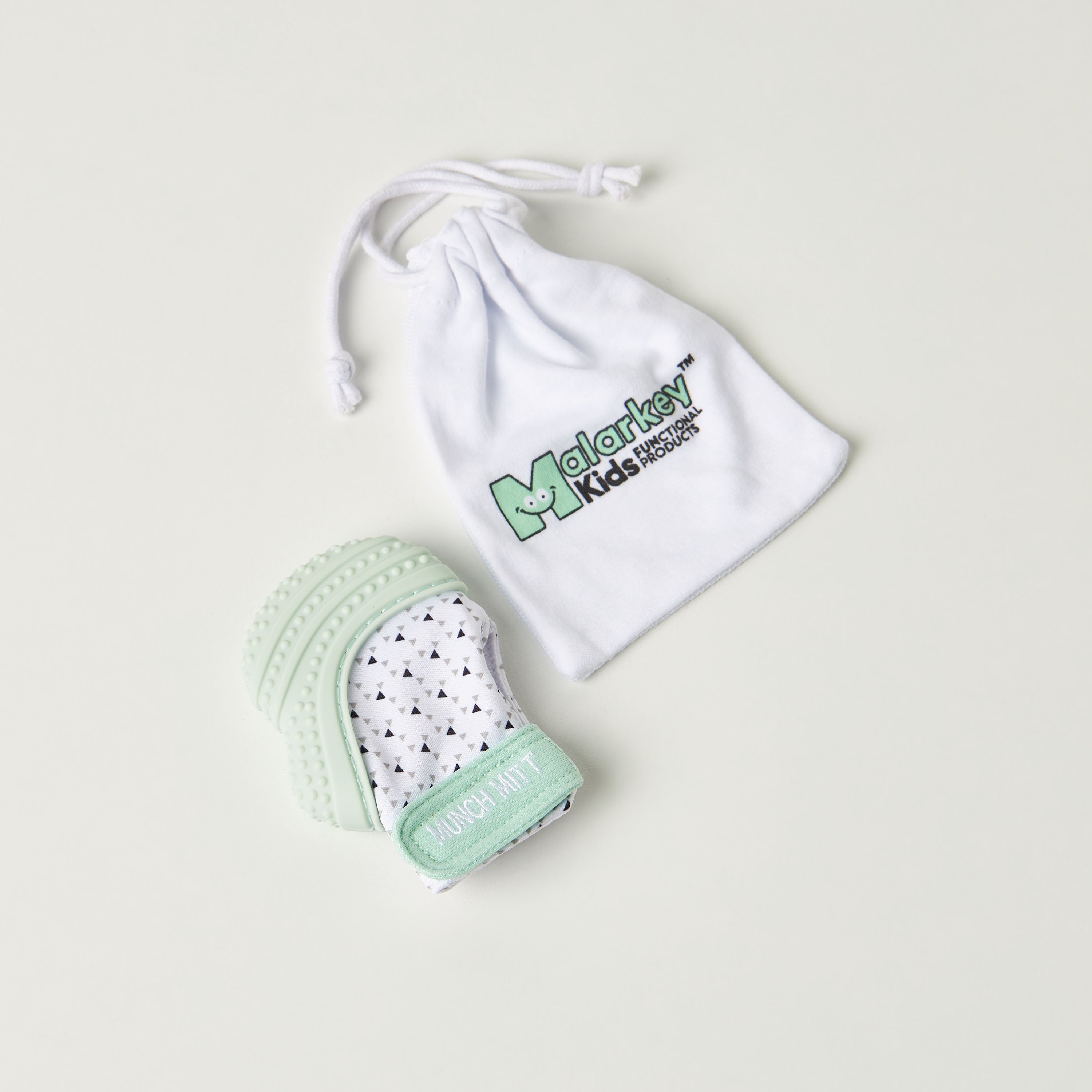 Malarkey Kids Geometric Print Munch Mitt Teething Mitten with Wash Bag-baby-feeding-teethers-image-2