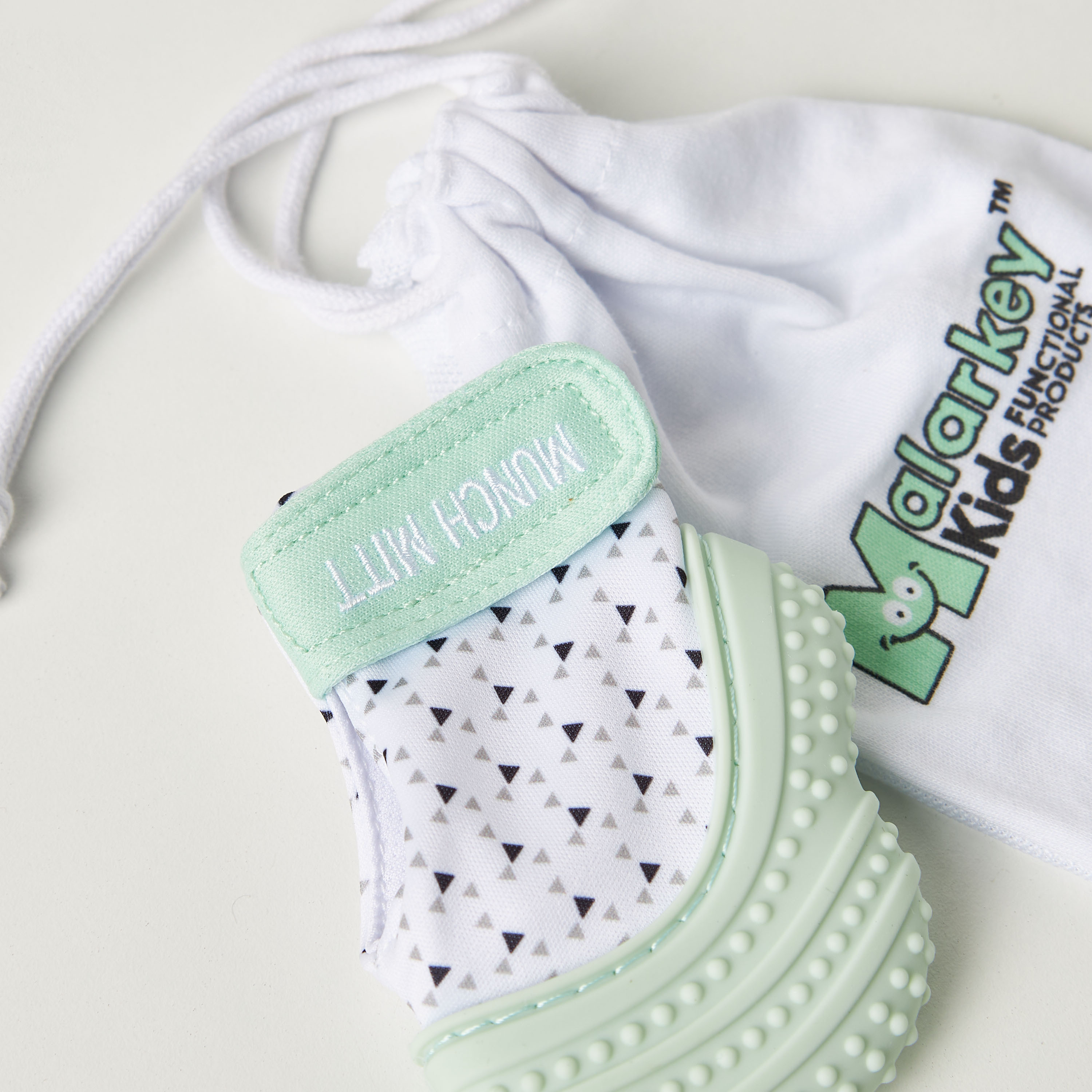 Malarkey Kids Geometric Print Munch Mitt Teething Mitten with Wash Bag-baby-feeding-teethers-image-3