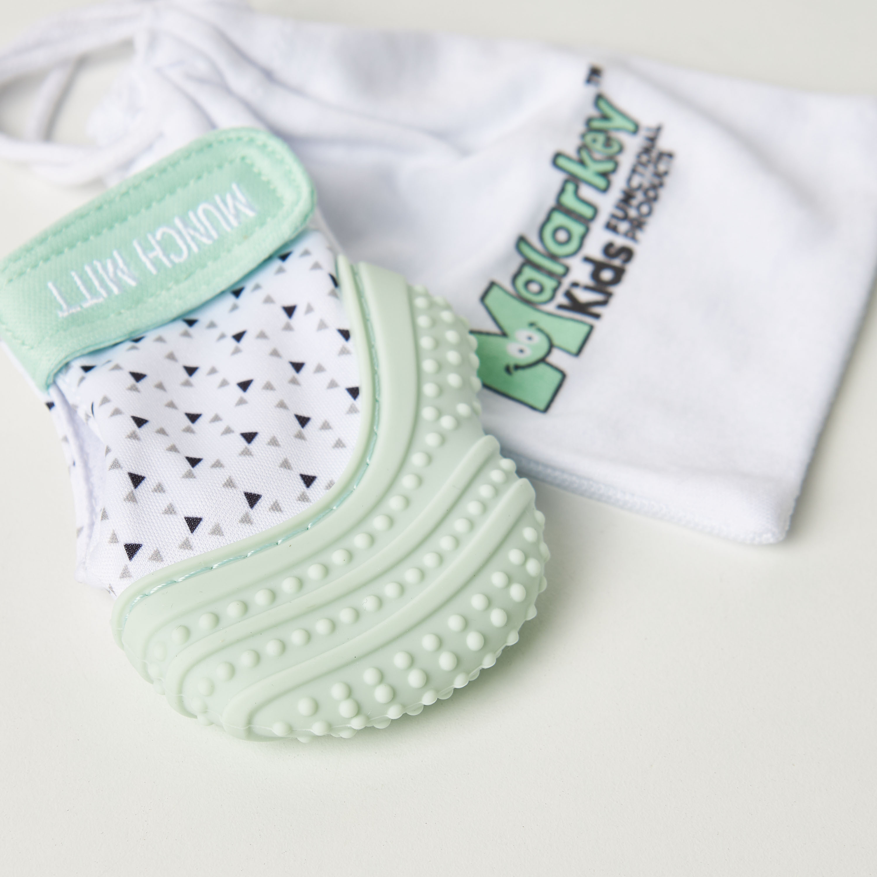 Malarkey Kids Geometric Print Munch Mitt Teething Mitten with Wash Bag-baby-feeding-teethers-image-4