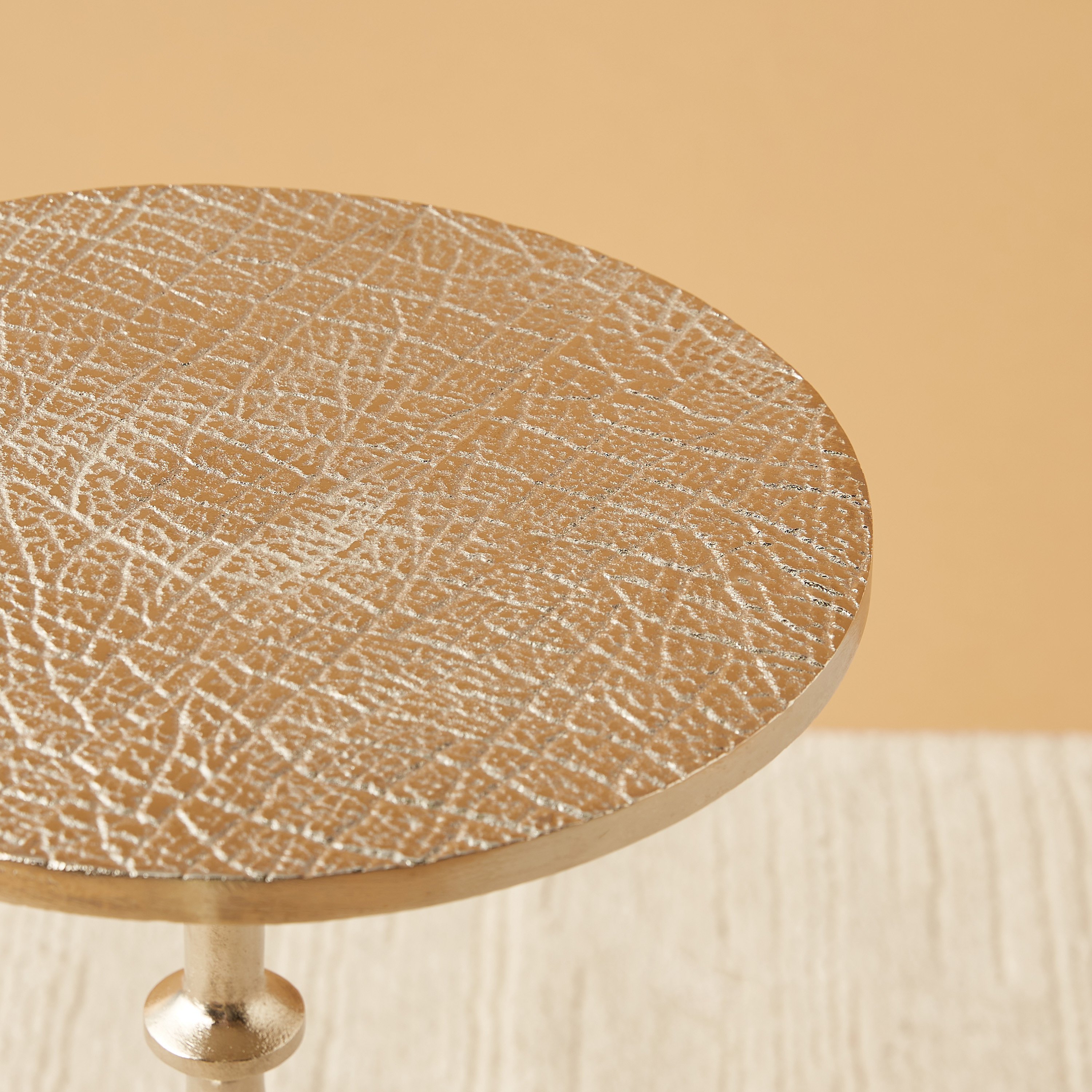 Textured Round Accent Table - 30x55 cms-furniture-livingroom-sideandendtables-image-3