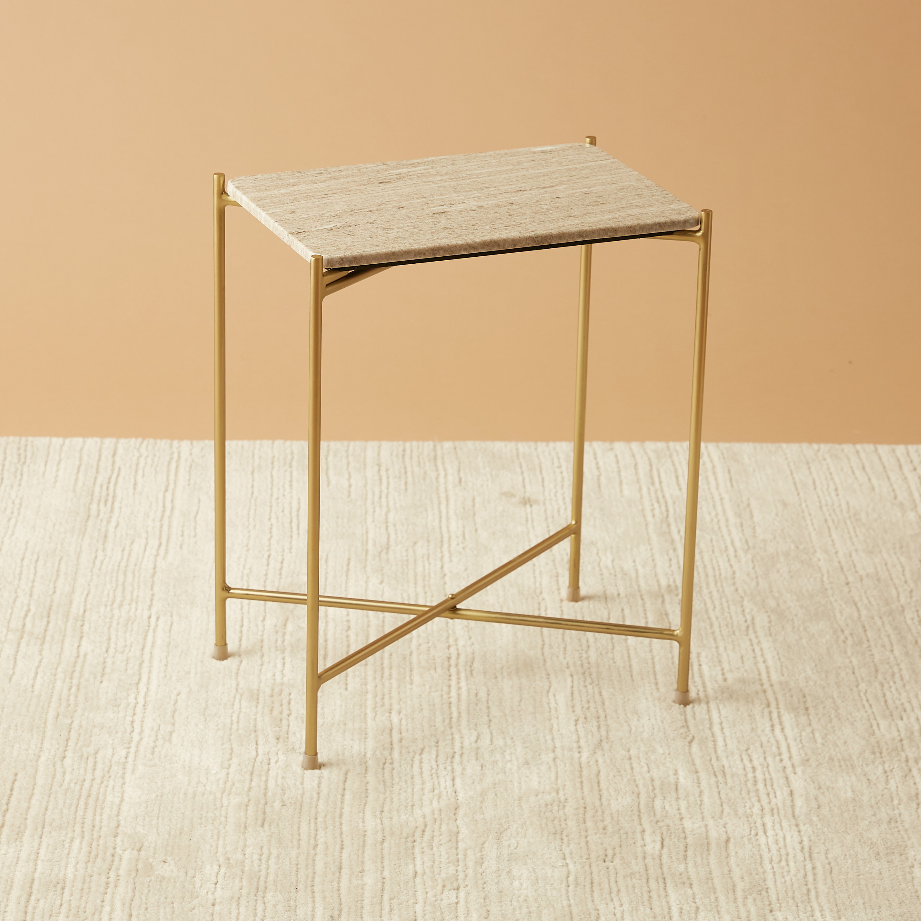Foldable Marble Top Side Table - 42x28x54 cms-furniture-livingroom-sideandendtables-image-2