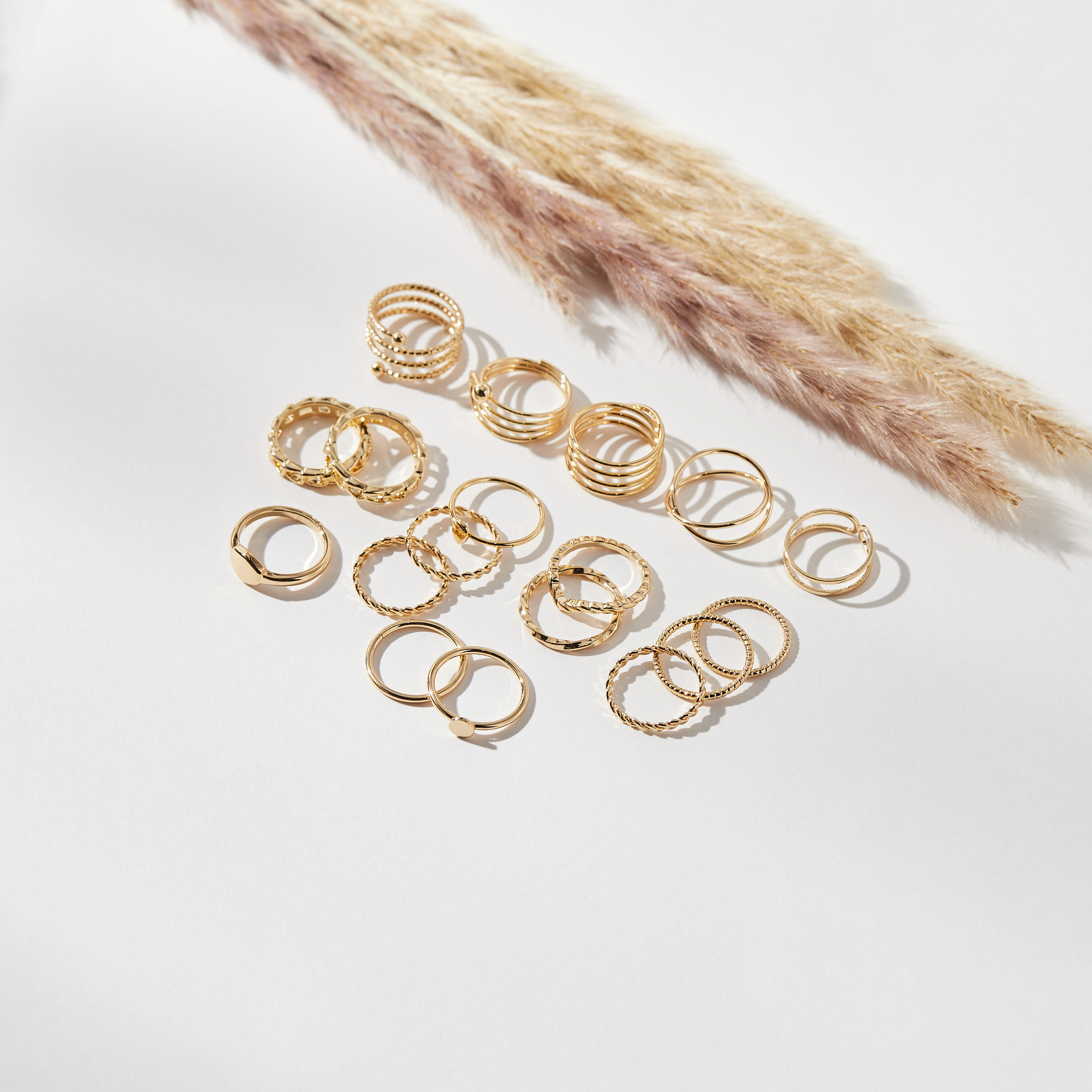 طقم خاتم 18 قطعة متنوعة - لارج - إكس لارج-women-watchesandjewellery-jewellery-rings-image-1