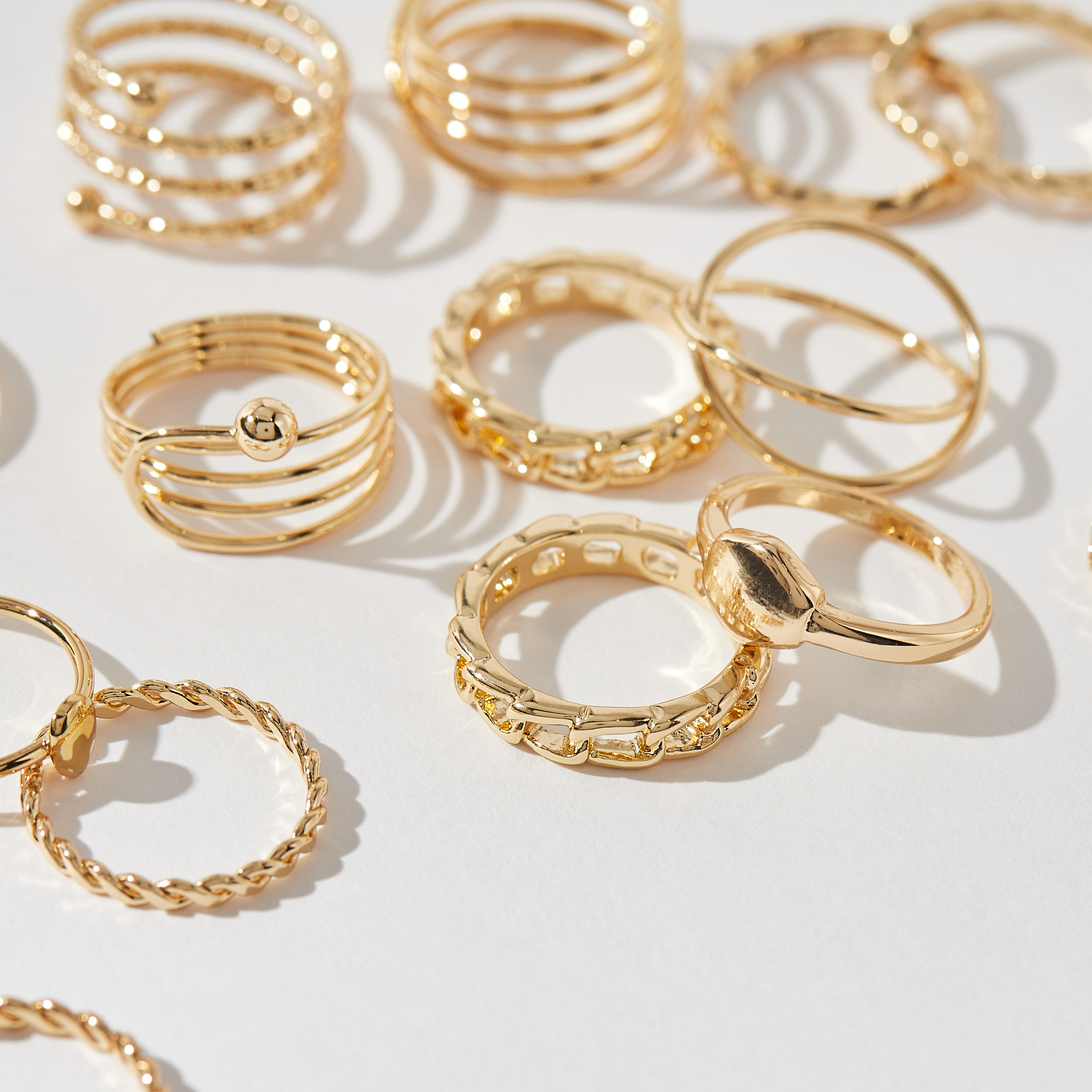 طقم خاتم 18 قطعة متنوعة - لارج - إكس لارج-women-watchesandjewellery-jewellery-rings-image-3