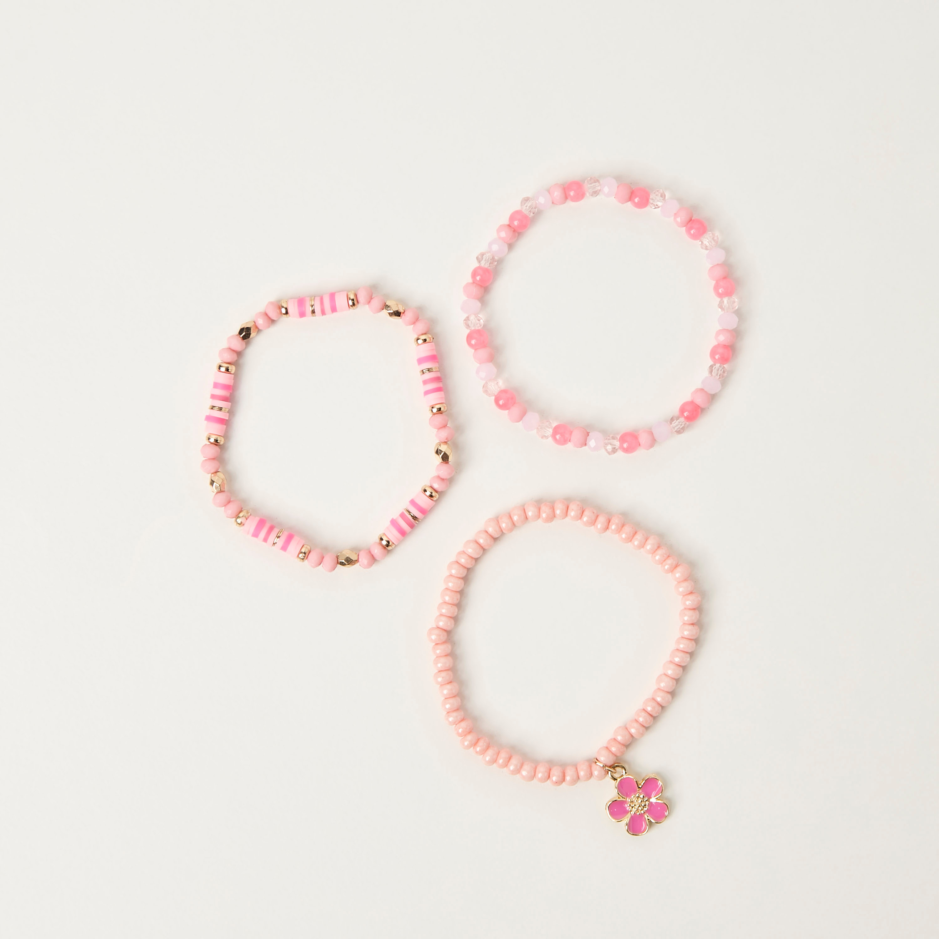أساور مطّاطية مزينة بالخرز من تشارمز - طقم 3 قطع-girls-accessories-jewellery-image-1