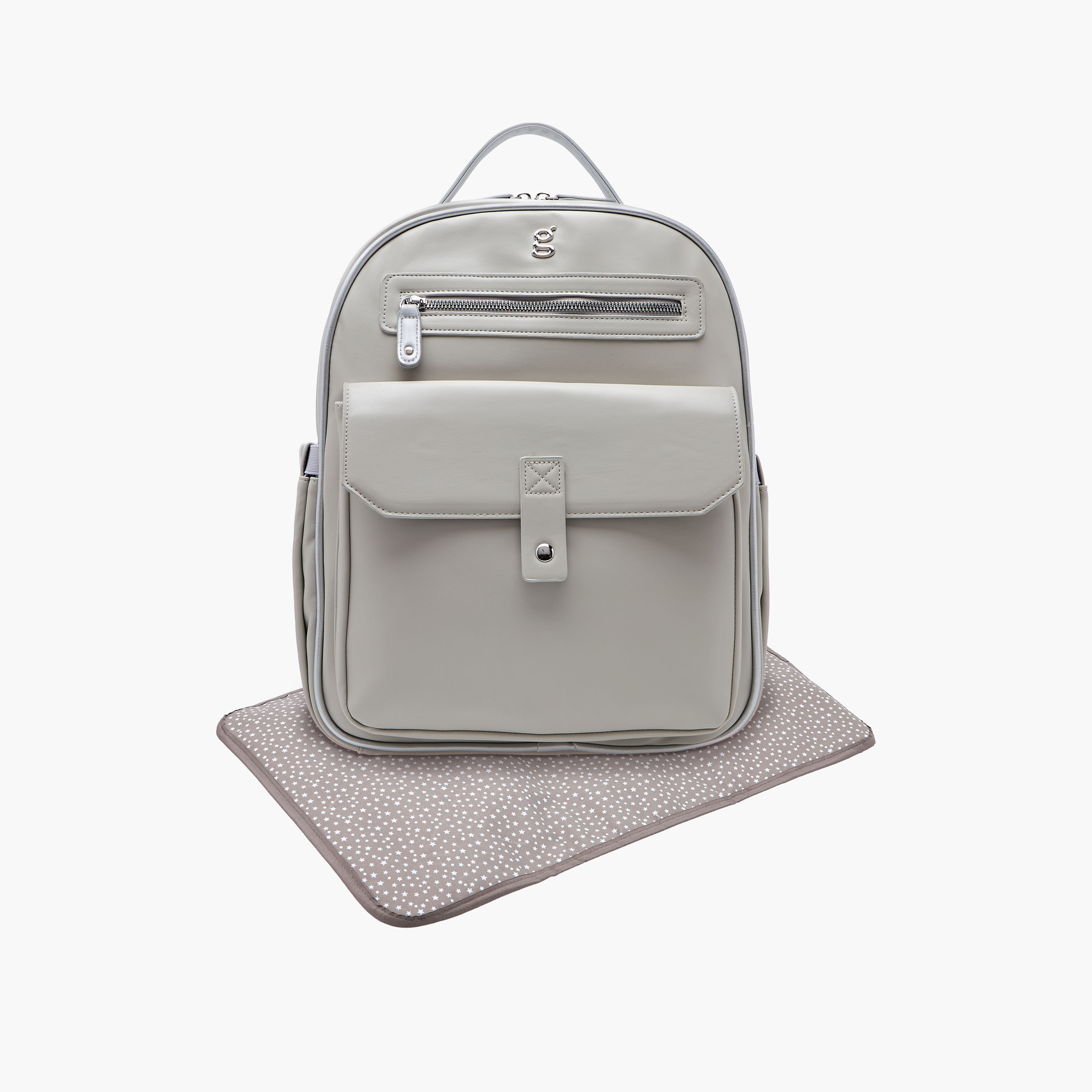 شنطة ظهرحفاضات سادة بسحّاب إغلاق وحمّالات كتف قابلة للتعديل من جيجلز-baby-gear-diaperbags-image-1