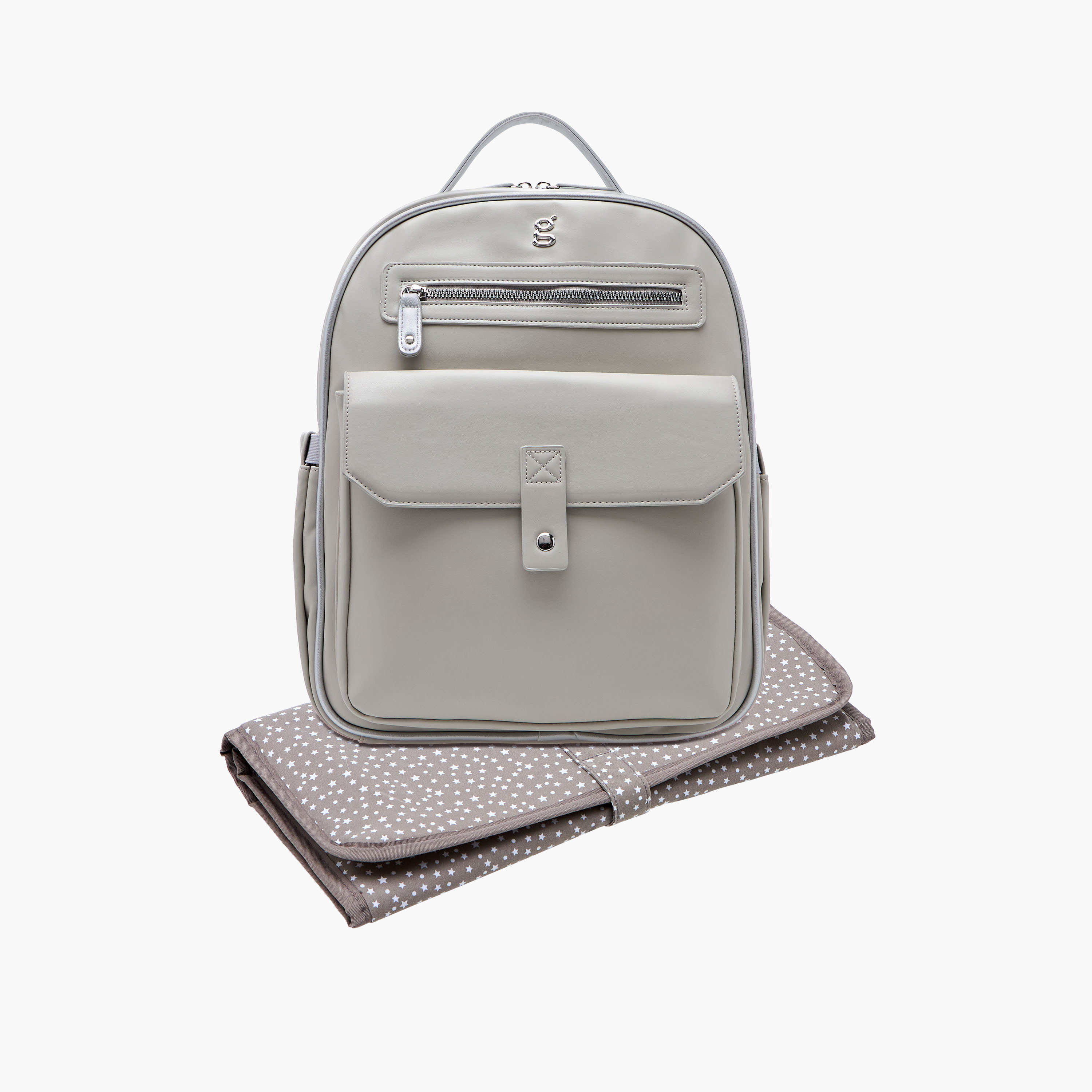 شنطة ظهرحفاضات سادة بسحّاب إغلاق وحمّالات كتف قابلة للتعديل من جيجلز-baby-gear-diaperbags-image-3