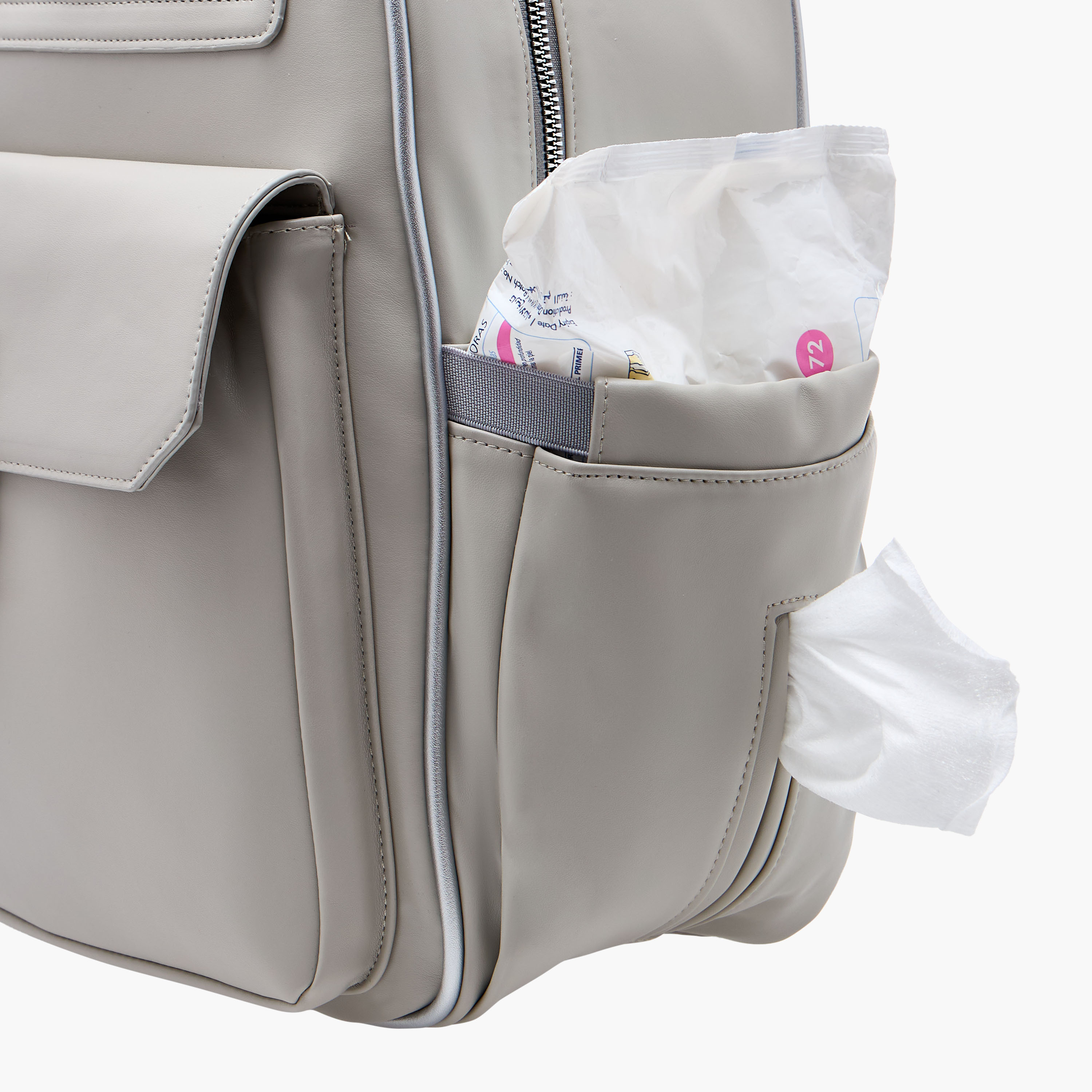 شنطة ظهرحفاضات سادة بسحّاب إغلاق وحمّالات كتف قابلة للتعديل من جيجلز-baby-gear-diaperbags-image-8