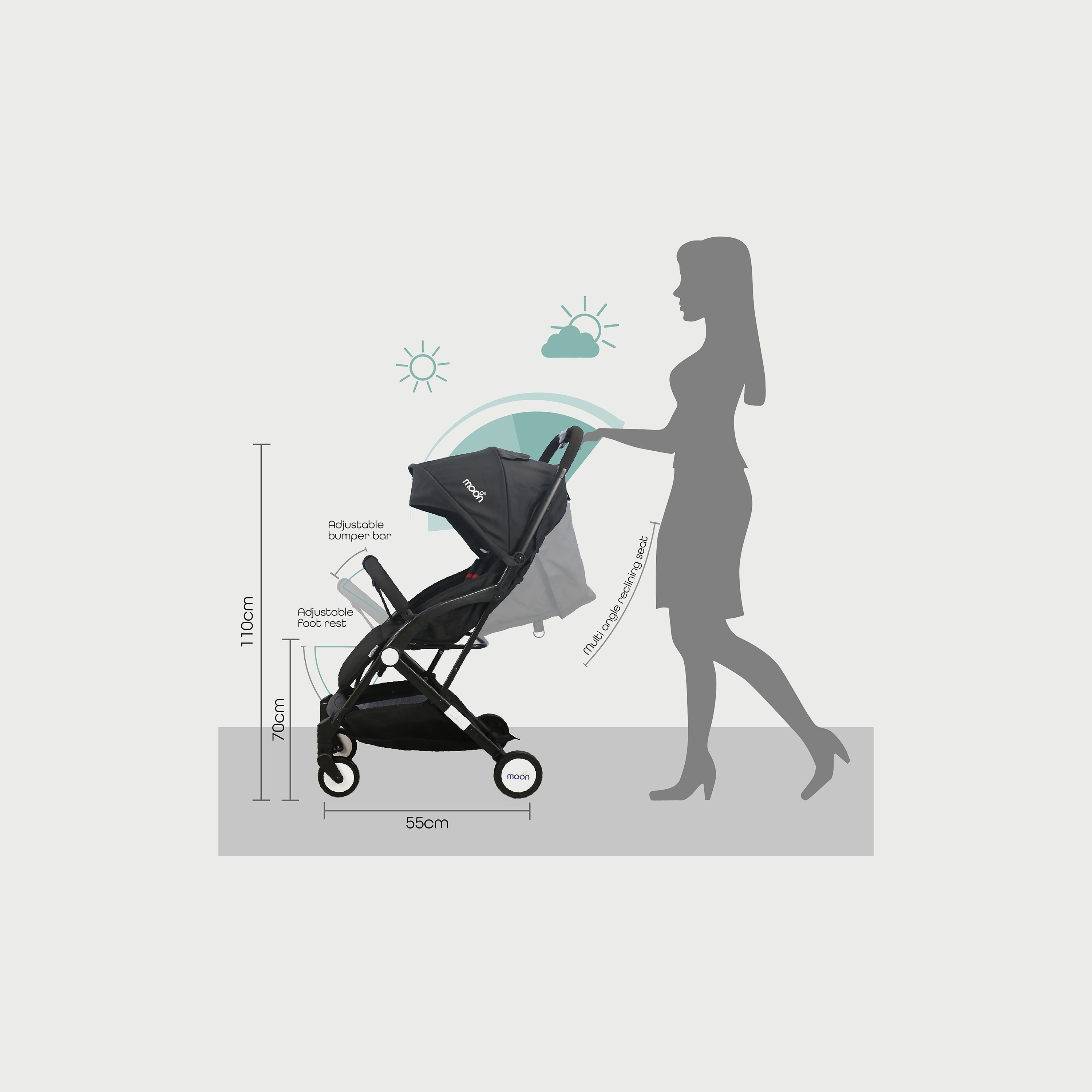 Moon Travel-Lite Stroller, Black-baby-gear-strollersandprams-strollers-image-4