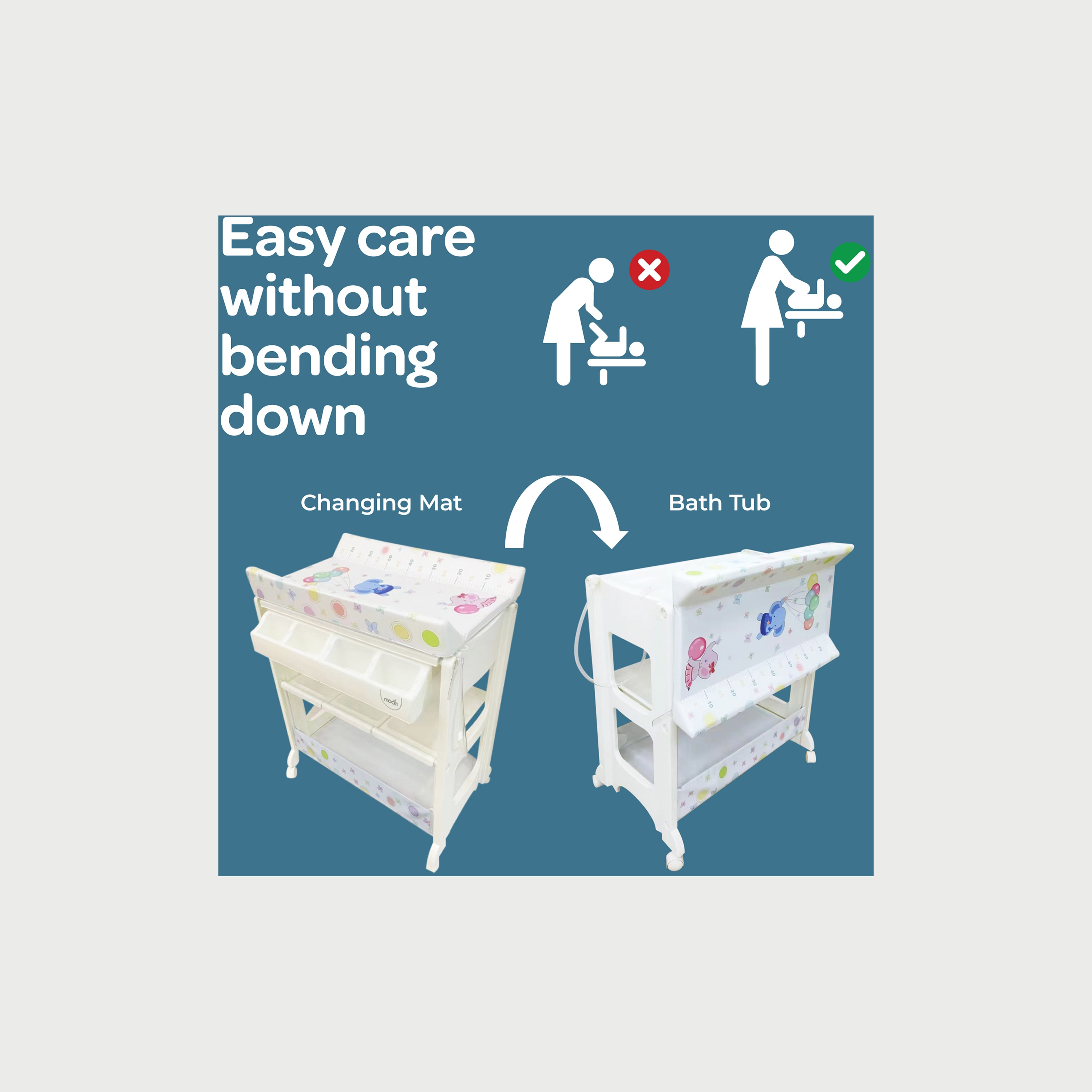 Moon Changing Station, Baby Elephants with Balloons-baby-bathandcare-changingtables-image-3