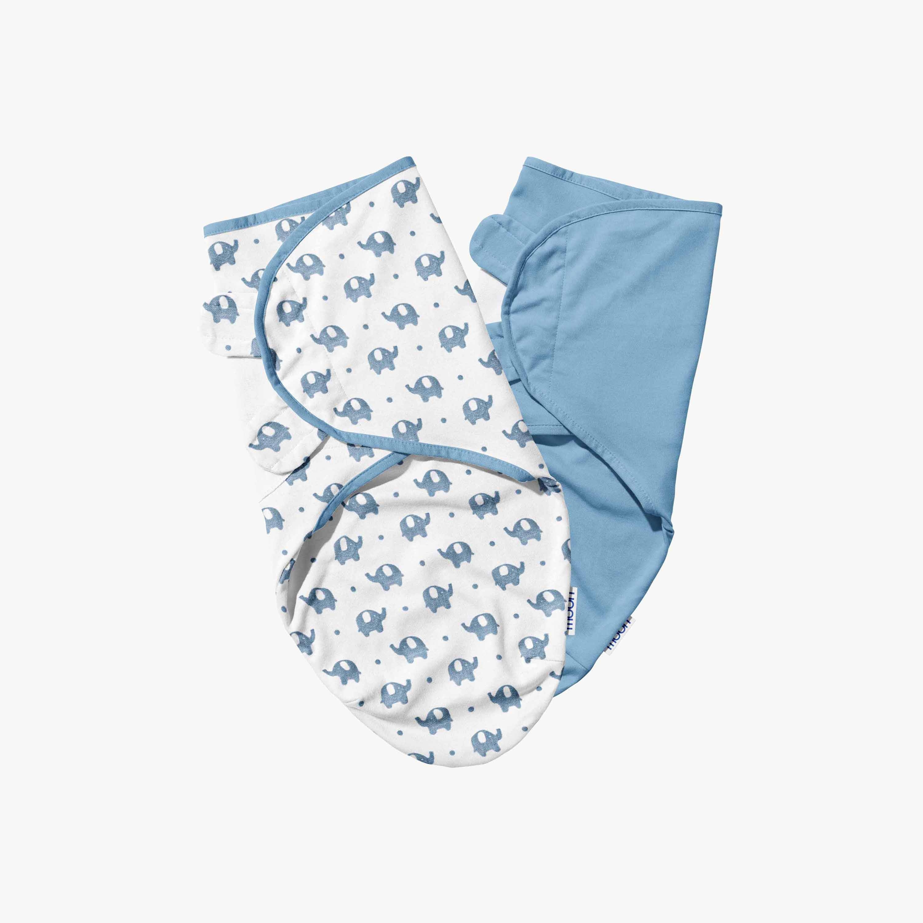 قماط عضوي بشريط إغلاق لاصق من مون - طقم من قطعتين-baby-nursery-blanketsandswaddles-swaddlesandsleepingbags-image-1