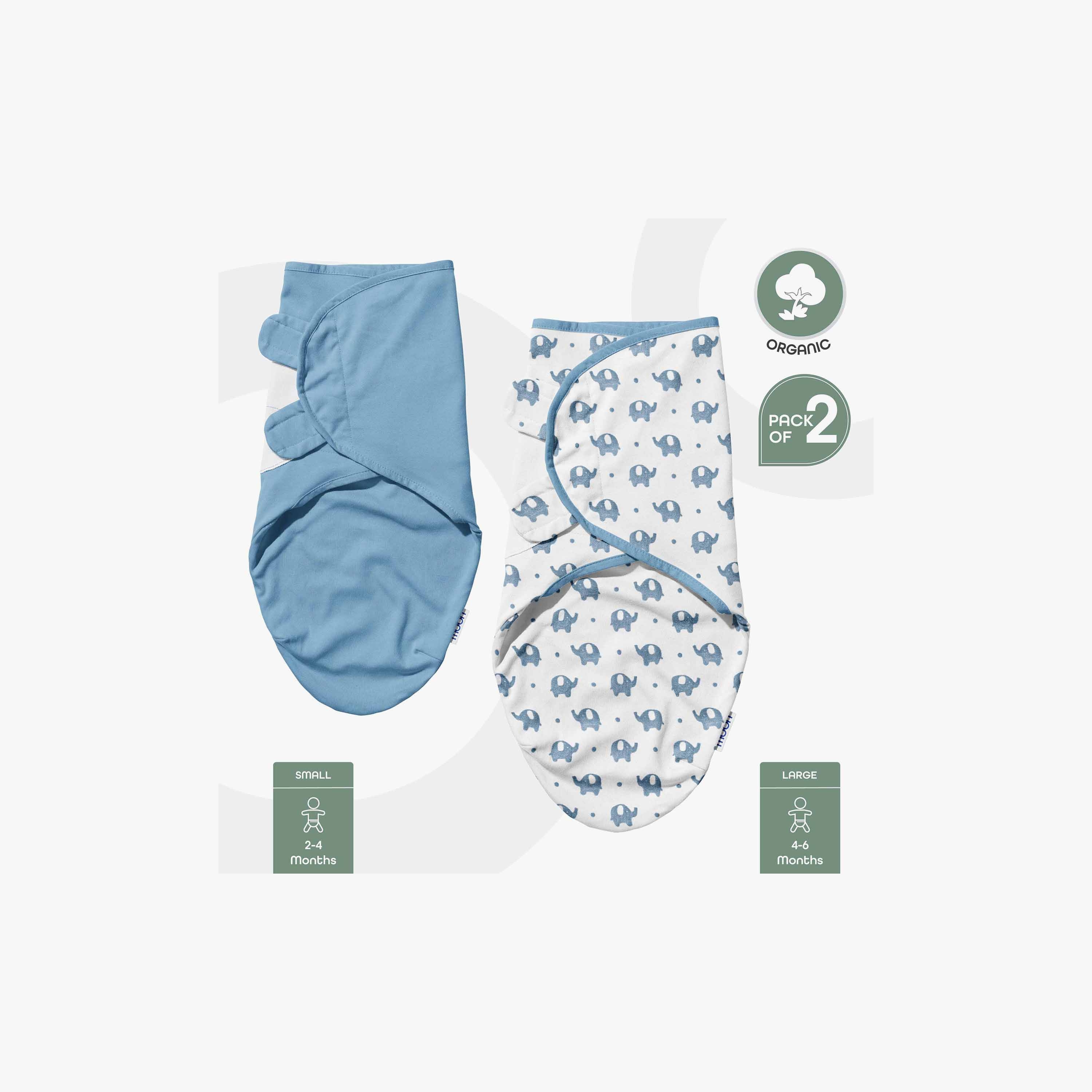 Moon Organic Swaddle with Hook and Loop Closure - Set of 2-baby-nursery-blanketsandswaddles-swaddlesandsleepingbags-image-2