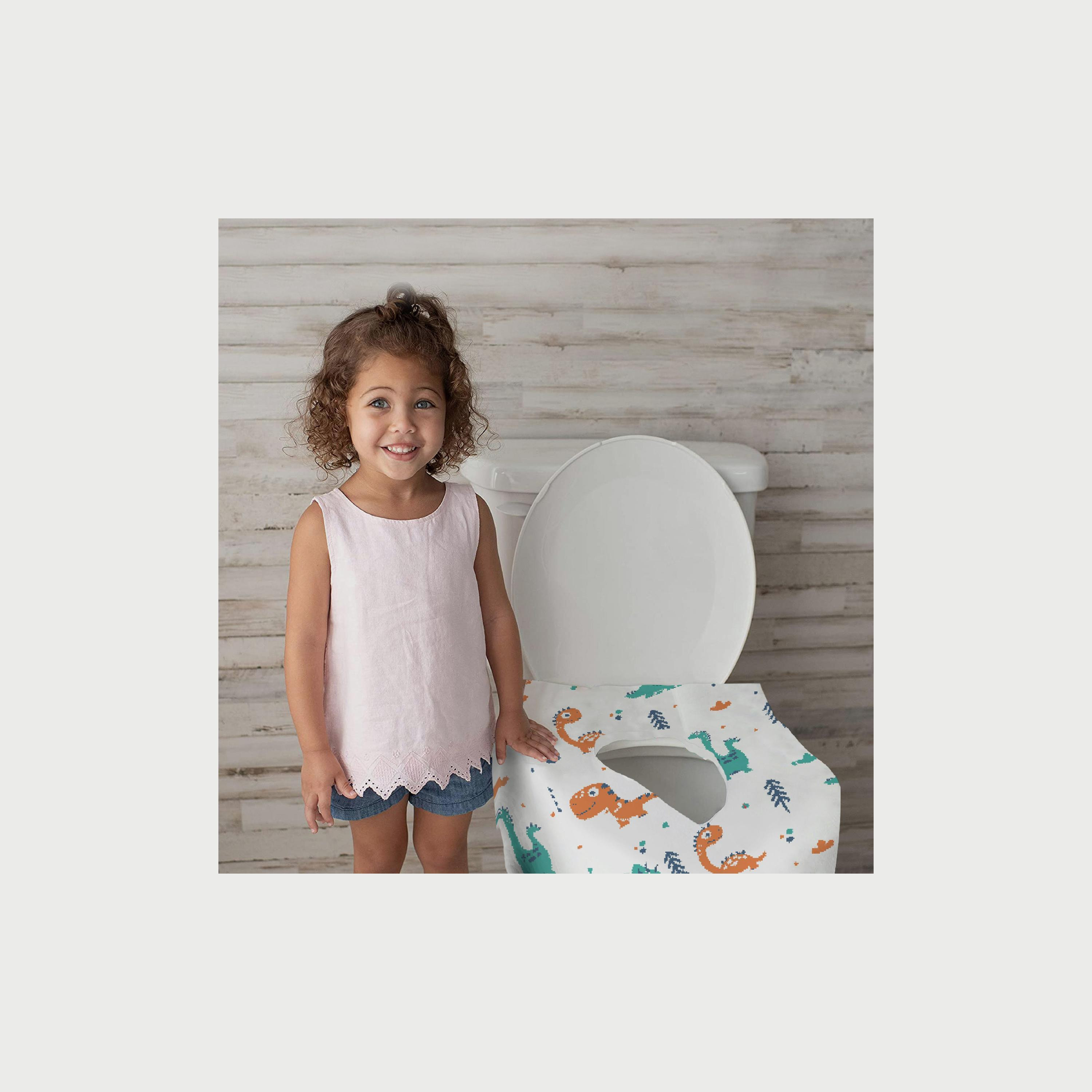 Moon 20-Piece Dino Print Disposable Toilet Seat Covers, 66 x 63 cm-baby-diapering-pottytraining-image-2
