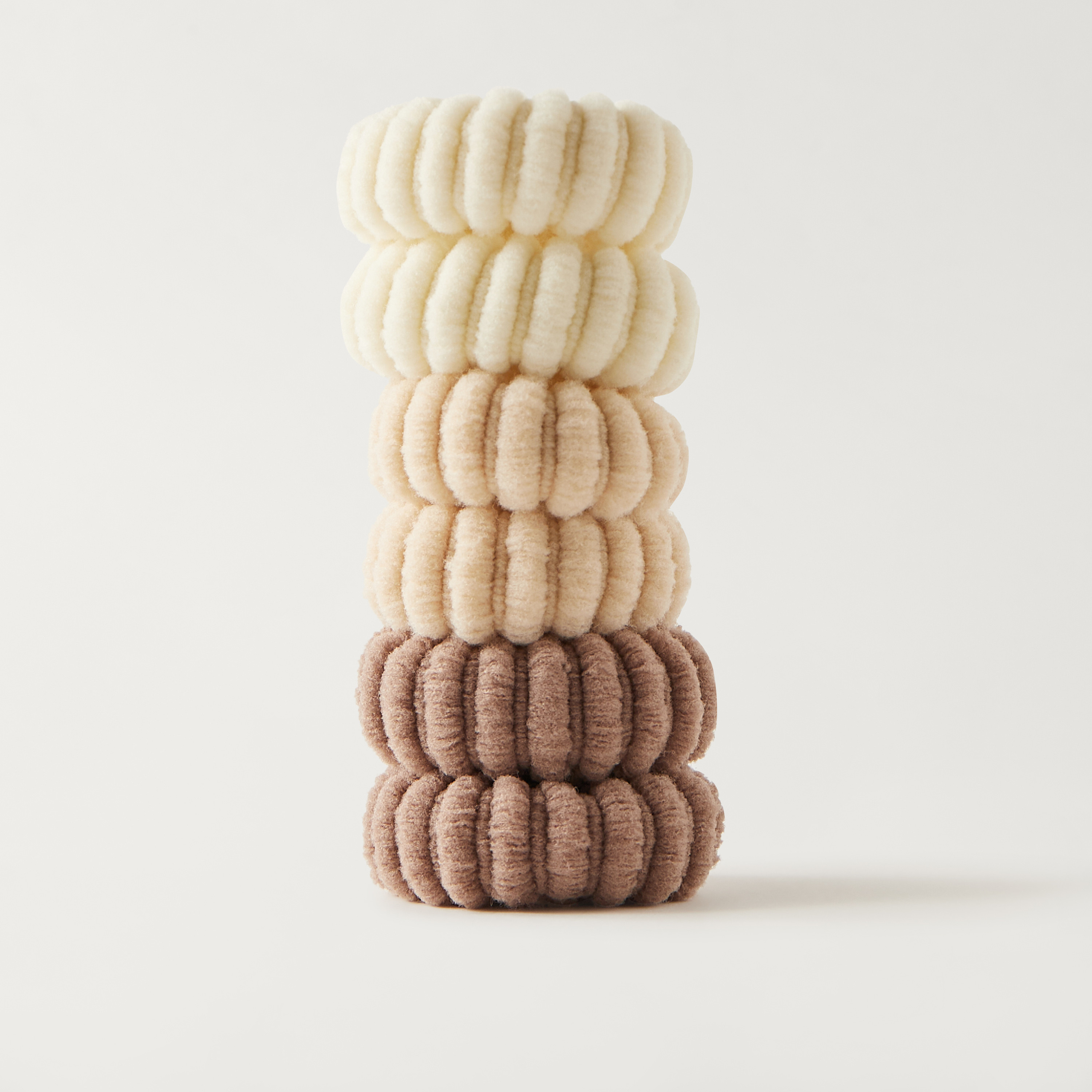 Textured Elasticated Hair Tie - Set of 6-women-hairaccessories-scrunchies-image-1