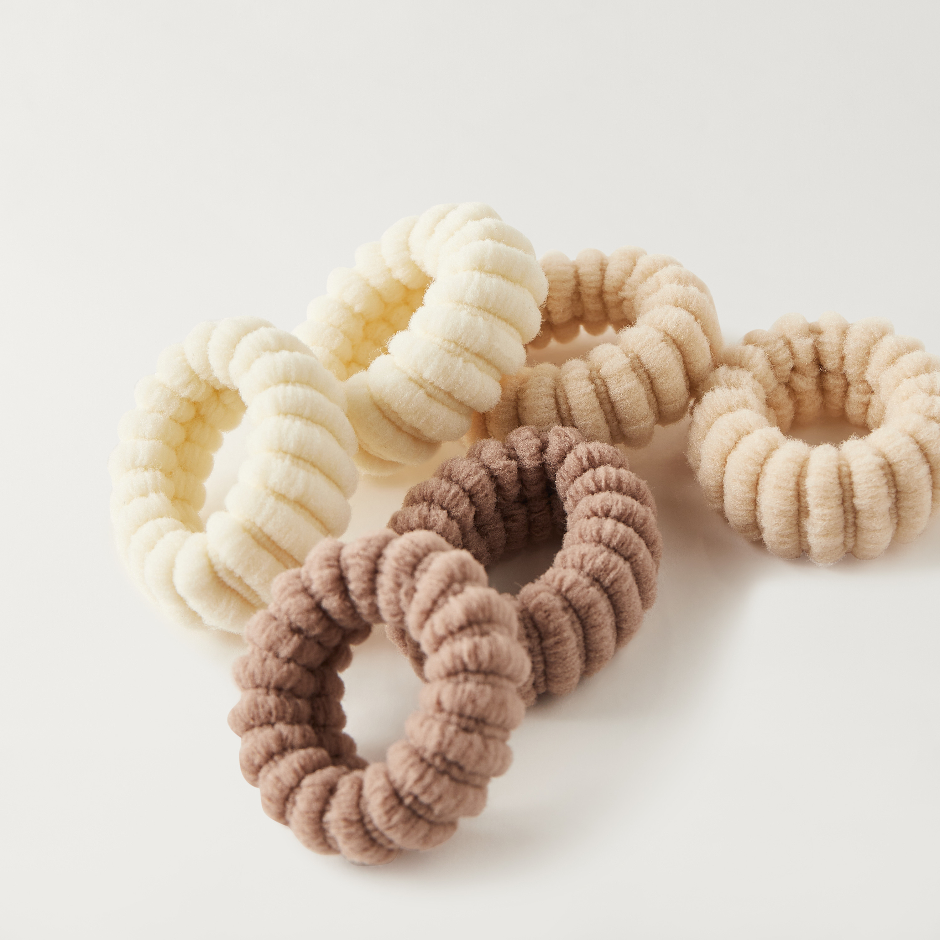 Textured Elasticated Hair Tie - Set of 6-women-hairaccessories-scrunchies-image-3
