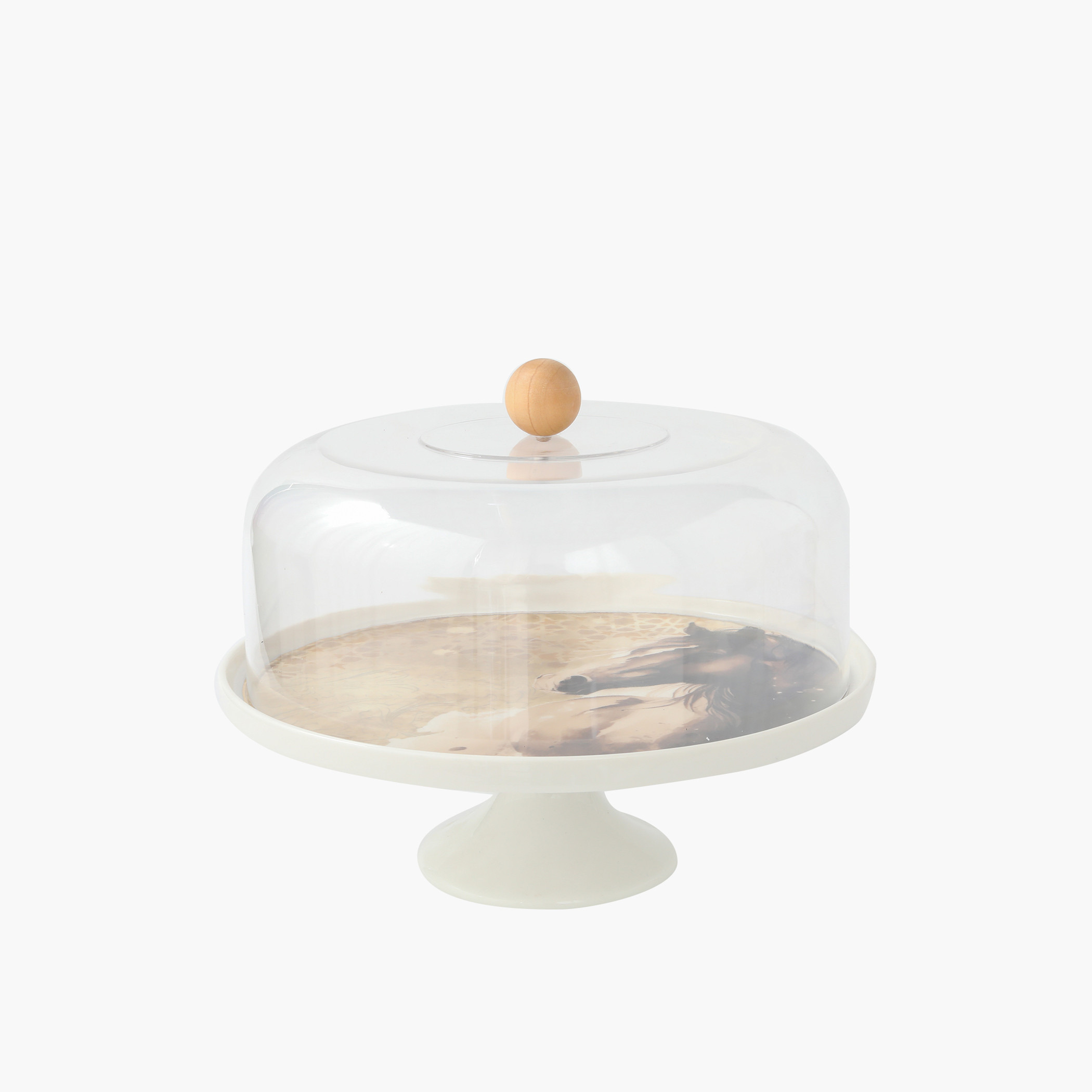#AM-type# Horse Print Bone China Cakestand with Dome Lid - 30x11 cms-household-dining-serveware-cakestands-image-2