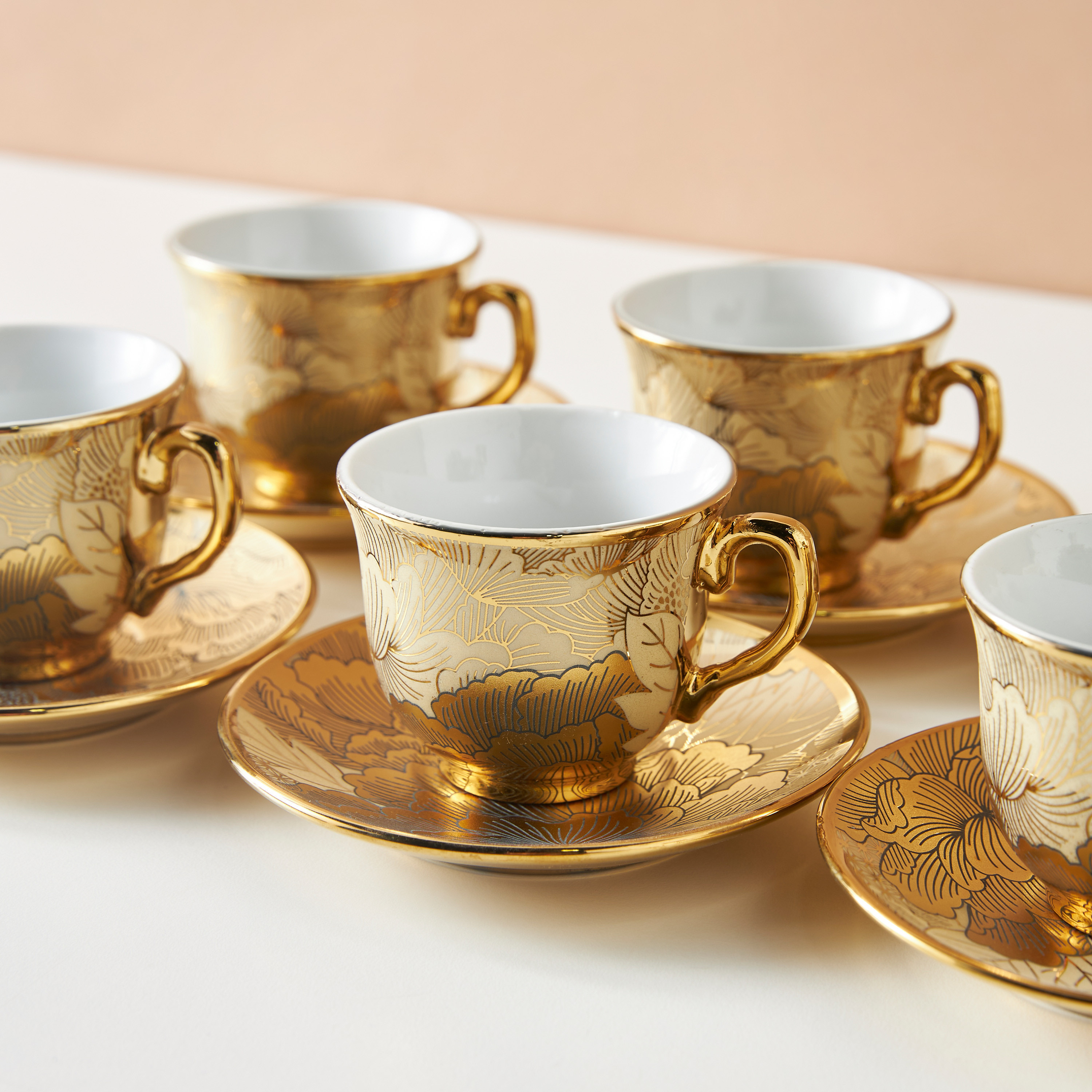 All-Over Floral Print 12-Piece Porcelain Cup and Saucer Set - 90 ml-household-dining-teaandcoffee-teaandcoffeesets-image-3