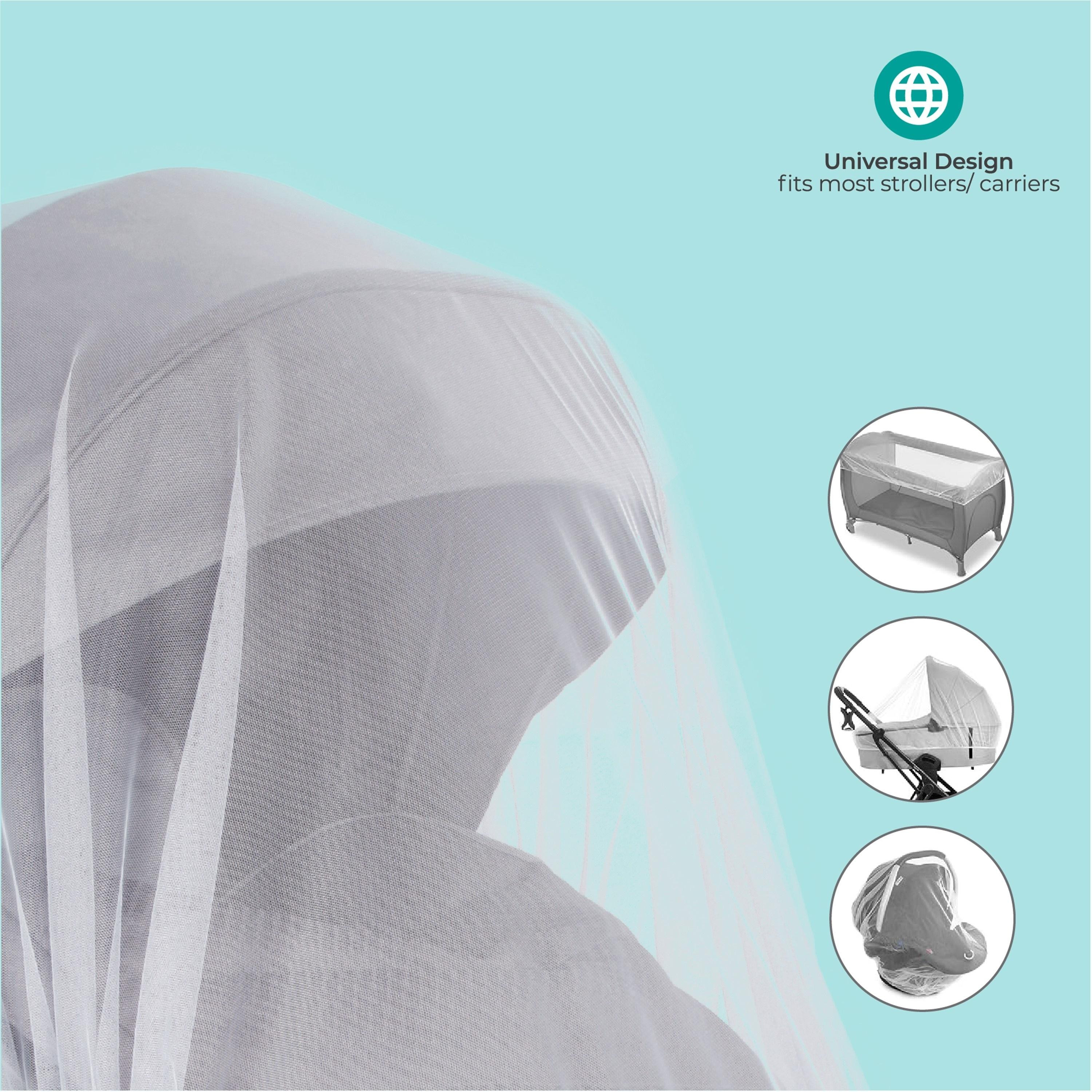 Moon Universal Fit Mosquito Net for Strollers, White-baby-gear-strollersandprams-accessories-image-4