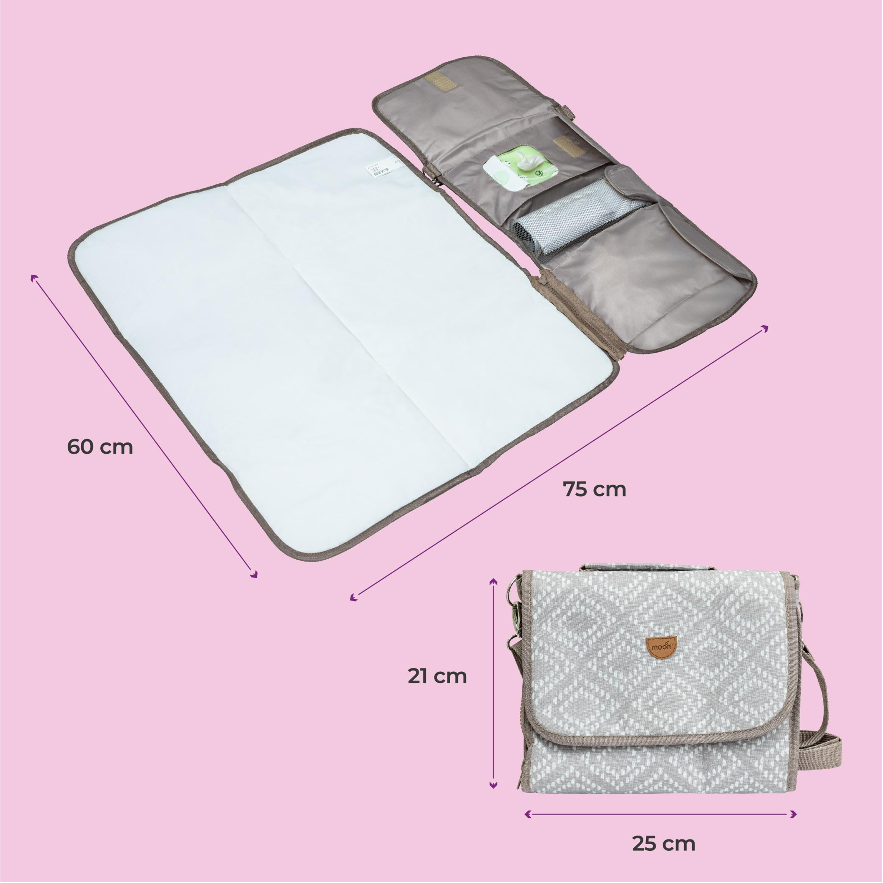 Moon Portable Diaper Changing Changing Kit, Beige-baby-diapering-changingmats-image-5