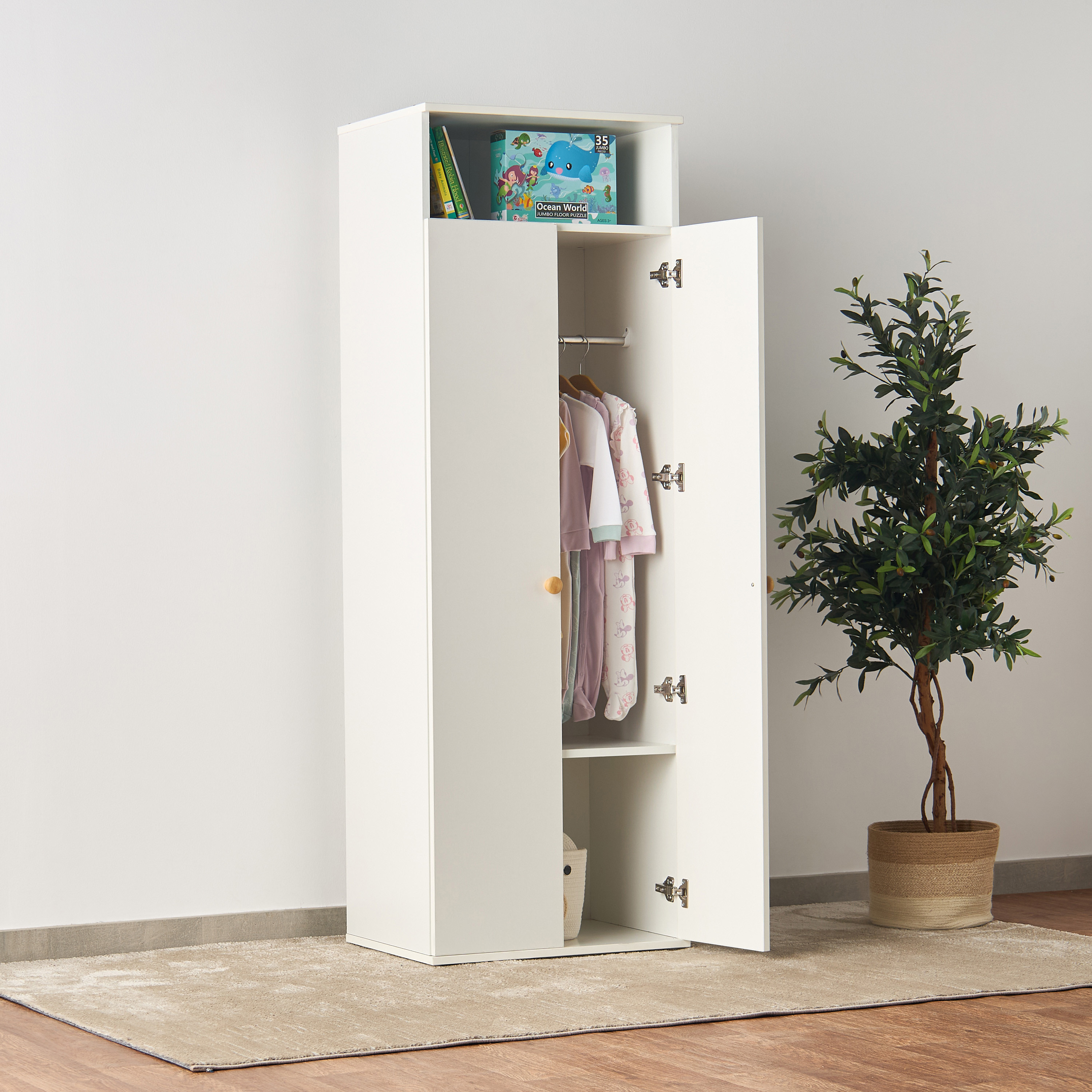 Juniors Darcy 2-Door Wardrobe-baby-nursery-furniture-wardrobesandstorage-image-2