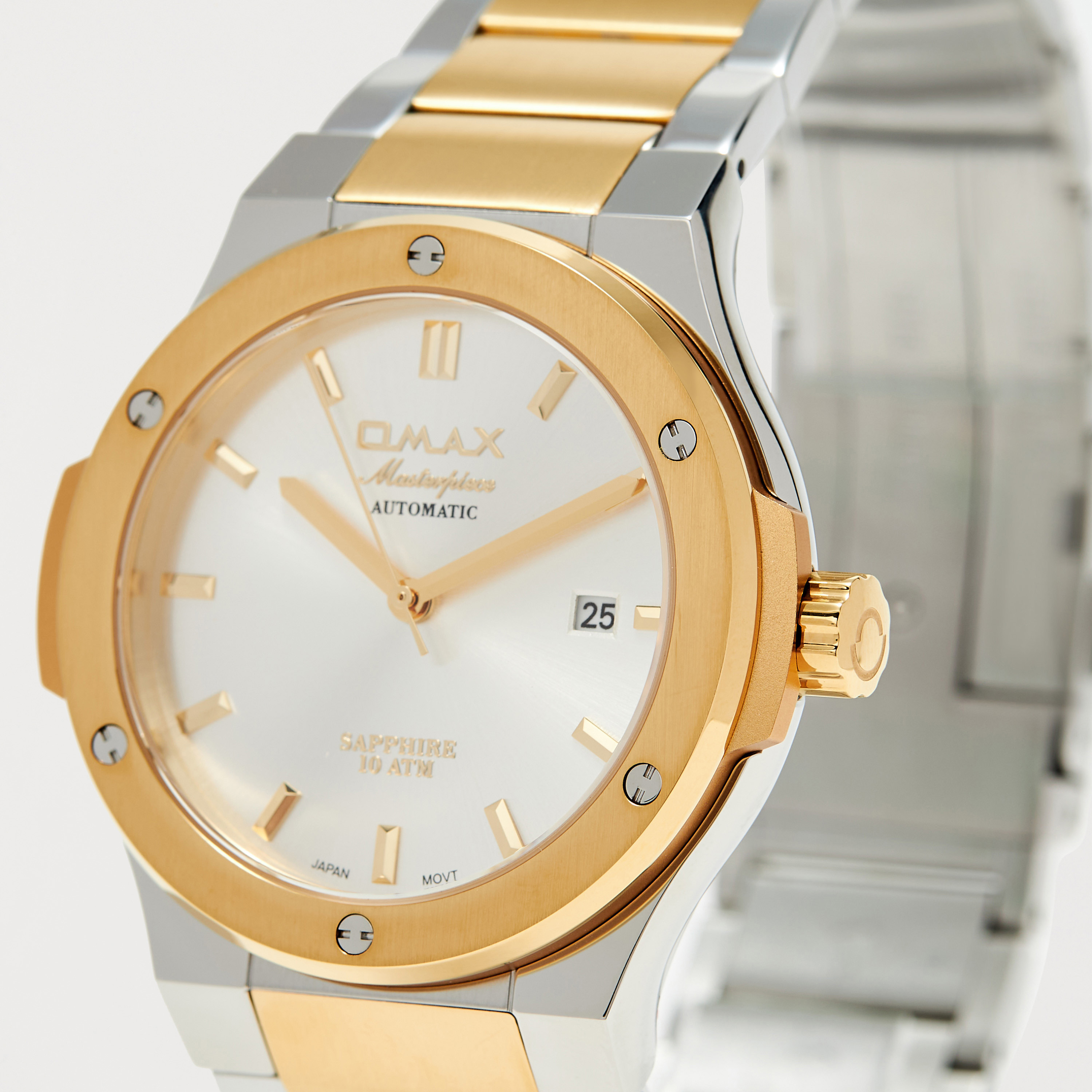 ساعة يد تناظرية فضية أوتوماتيكية بسوار ستانلس ستيل من أوماكس | OAHB001T6TI-men-watchesandjewellery-watches-image-2