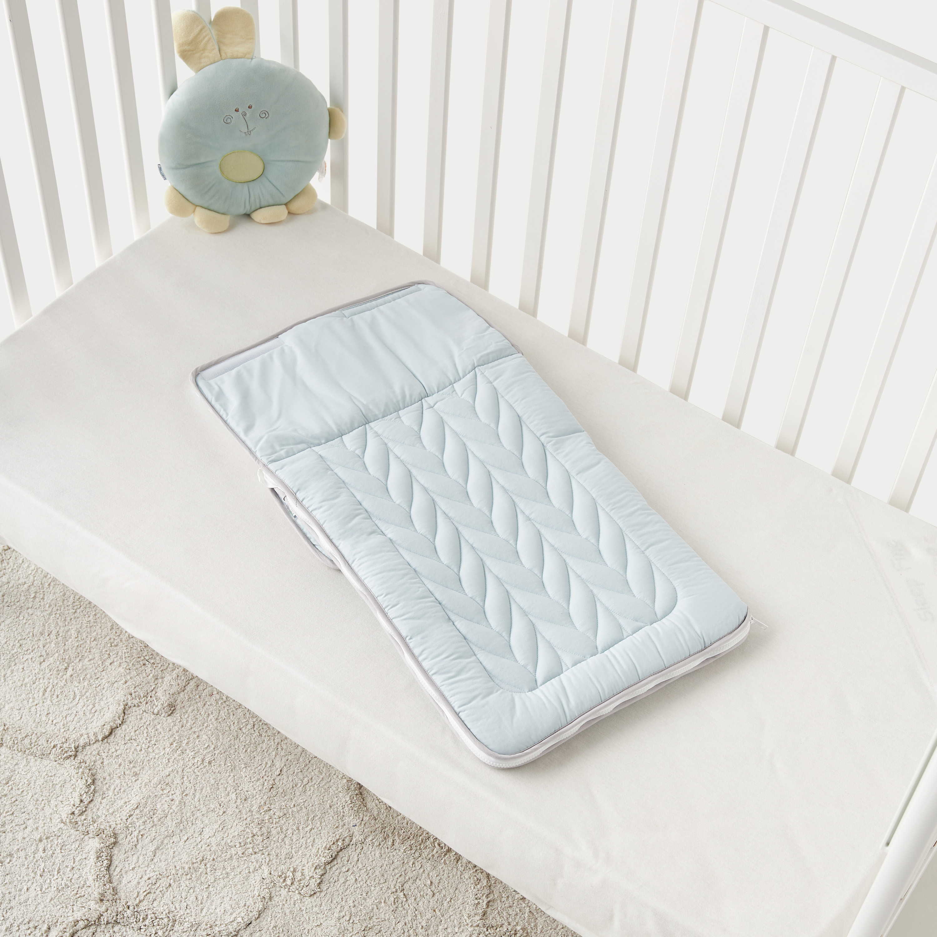 Funnababy Elephant Applique Quilted Hooded Nest Bag with Zip Closure-baby-nursery-blanketsandswaddles-swaddlesandsleepingbags-image-2