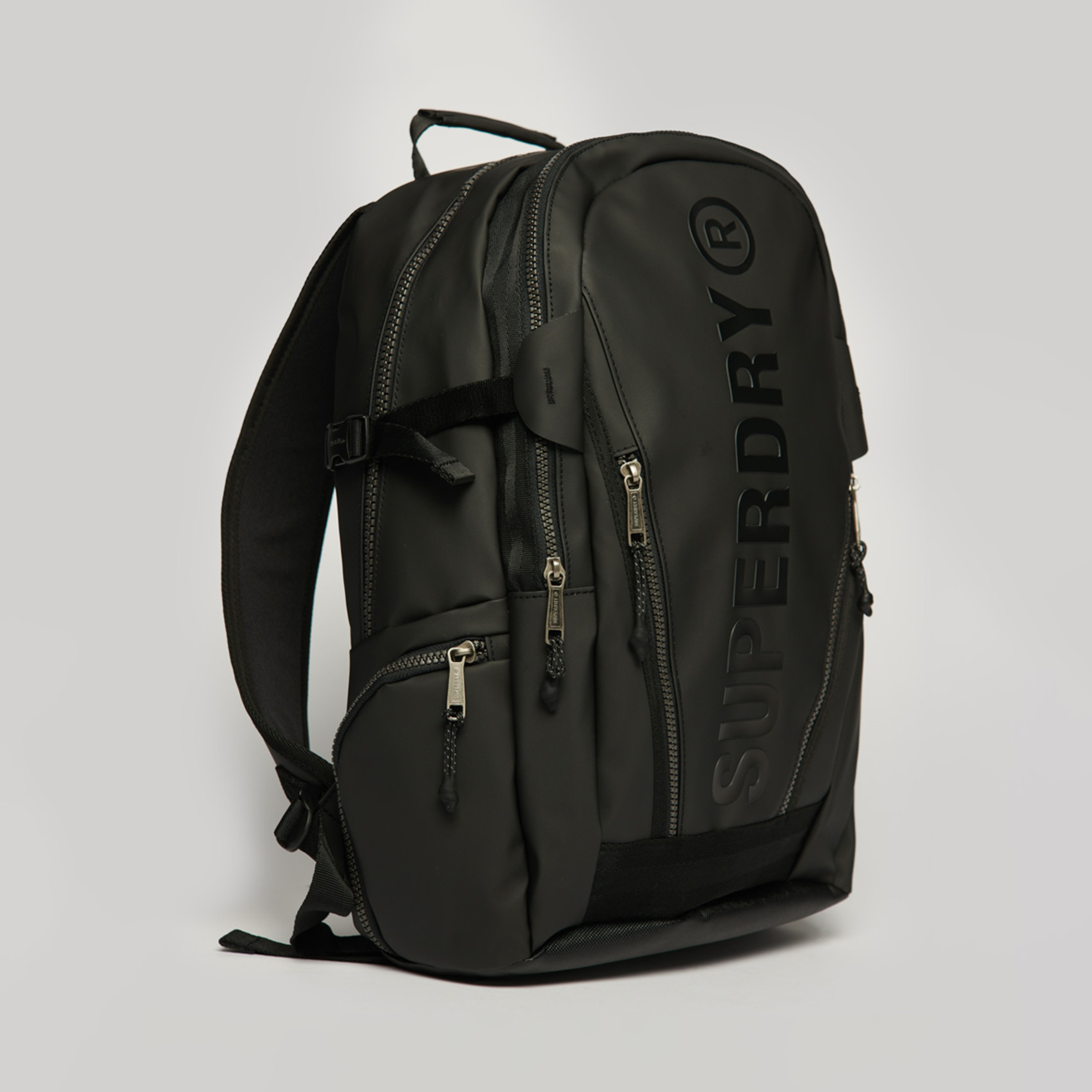 Buy Men s Superdry Logo Backpack with Two Zipped Side Pockets in Black Online Centrepoint UAE