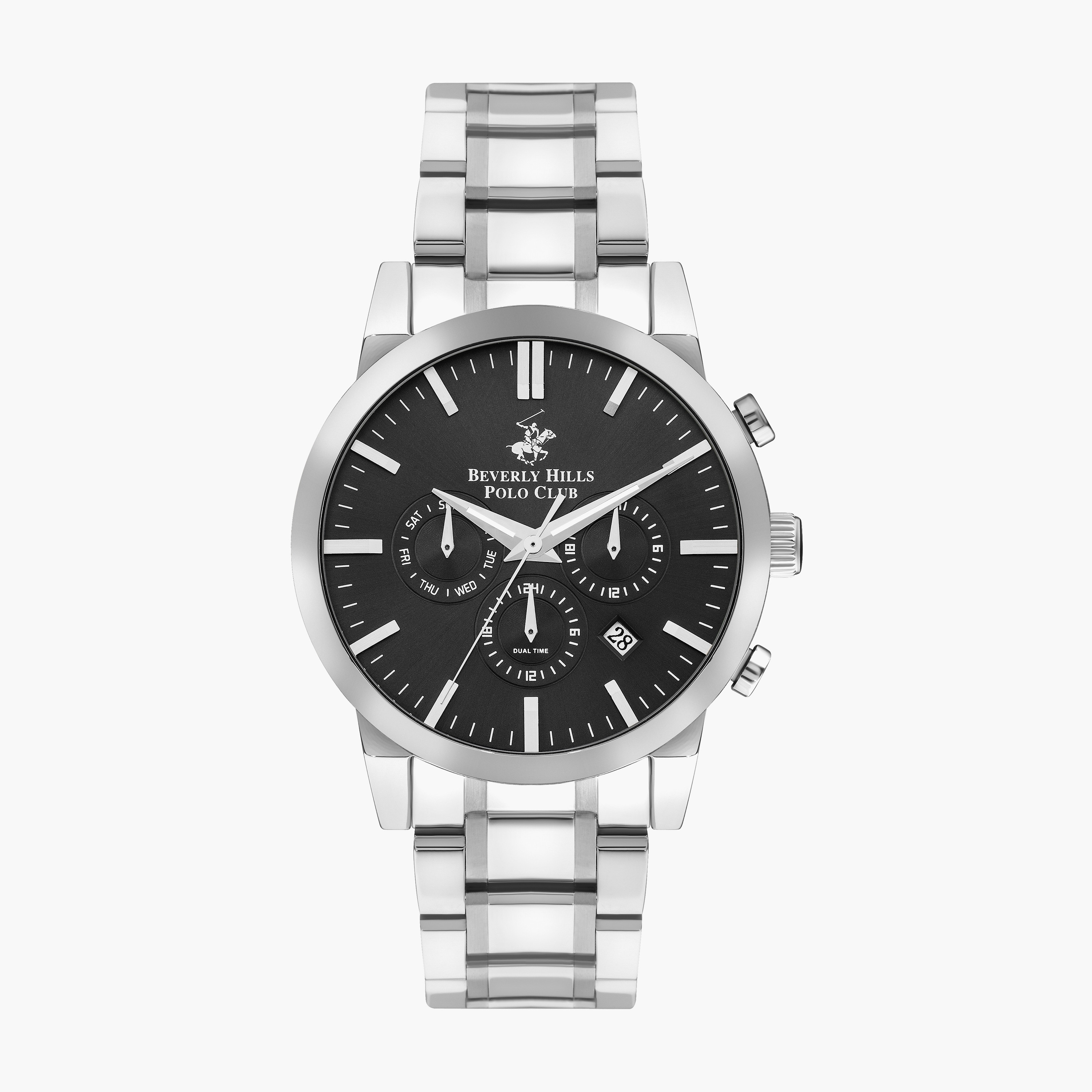 Beverly Hills Polo Club Men's Silver Chronograph Stainless Steel Strap Watch | BP3408X.350-men-watchesandjewellery-watches-image-1