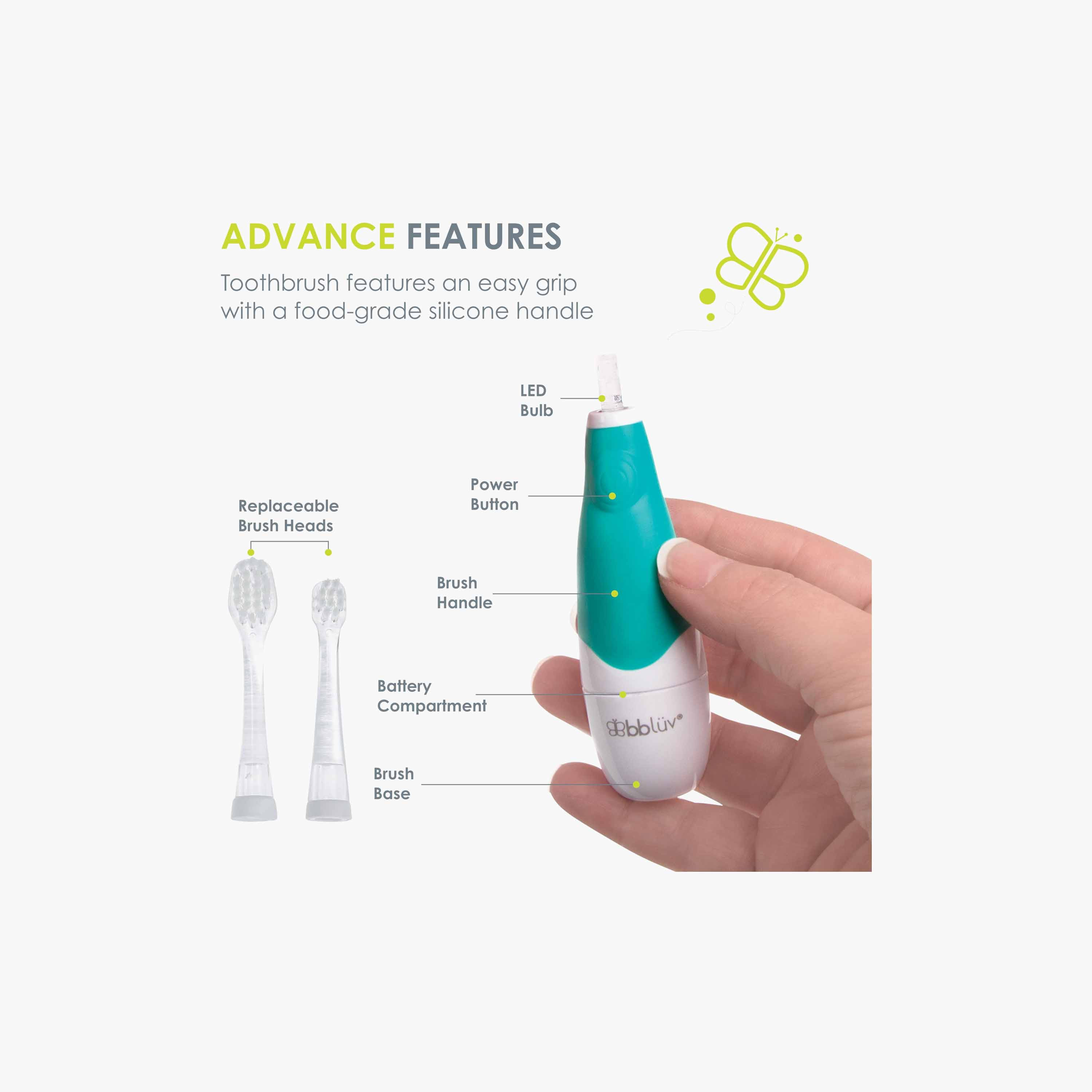 فرشاة أسنان سونيك للأطفال مع ضوء إل إي دي للعناية بأسنان الطفل من ببلوف-baby-bathandcare-oralcare-teethanddentalcare-image-3