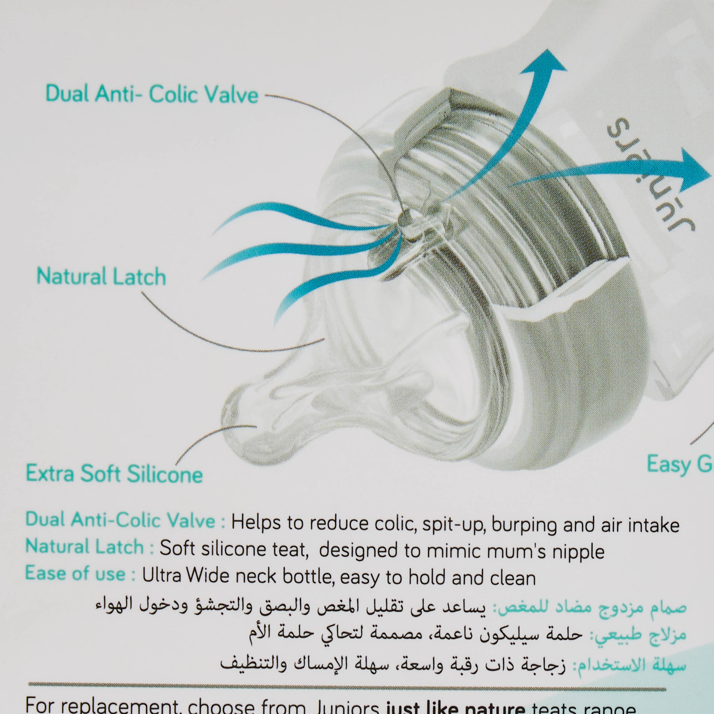 Juniors Just Like Nature 90 ml Feeding Bottle with Anti-Colic Teat - White-baby-feeding-feedingbottles-bottlesandteats-image-12