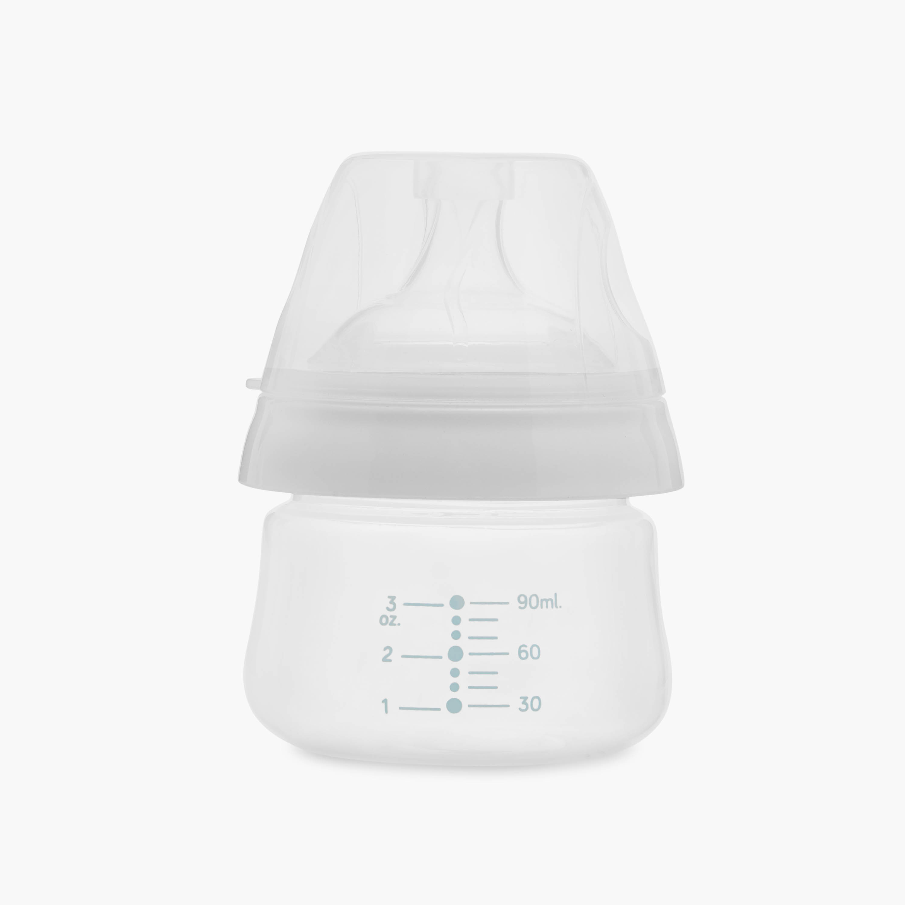 Juniors Just Like Nature 90 ml Feeding Bottle with Anti-Colic Teat - White-baby-feeding-feedingbottles-bottlesandteats-image-2