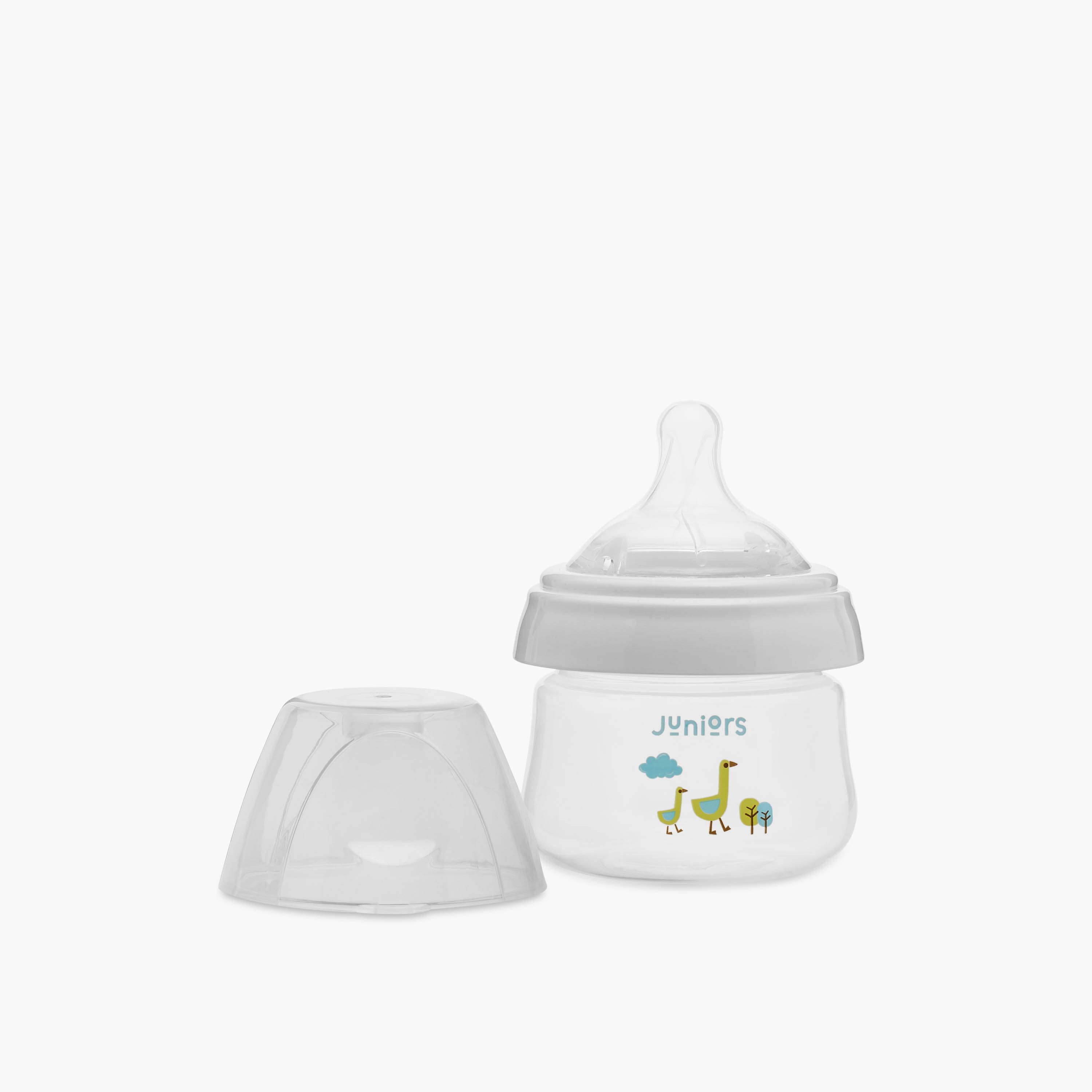 Juniors Just Like Nature 90 ml Feeding Bottle with Anti-Colic Teat - White-baby-feeding-feedingbottles-bottlesandteats-image-3