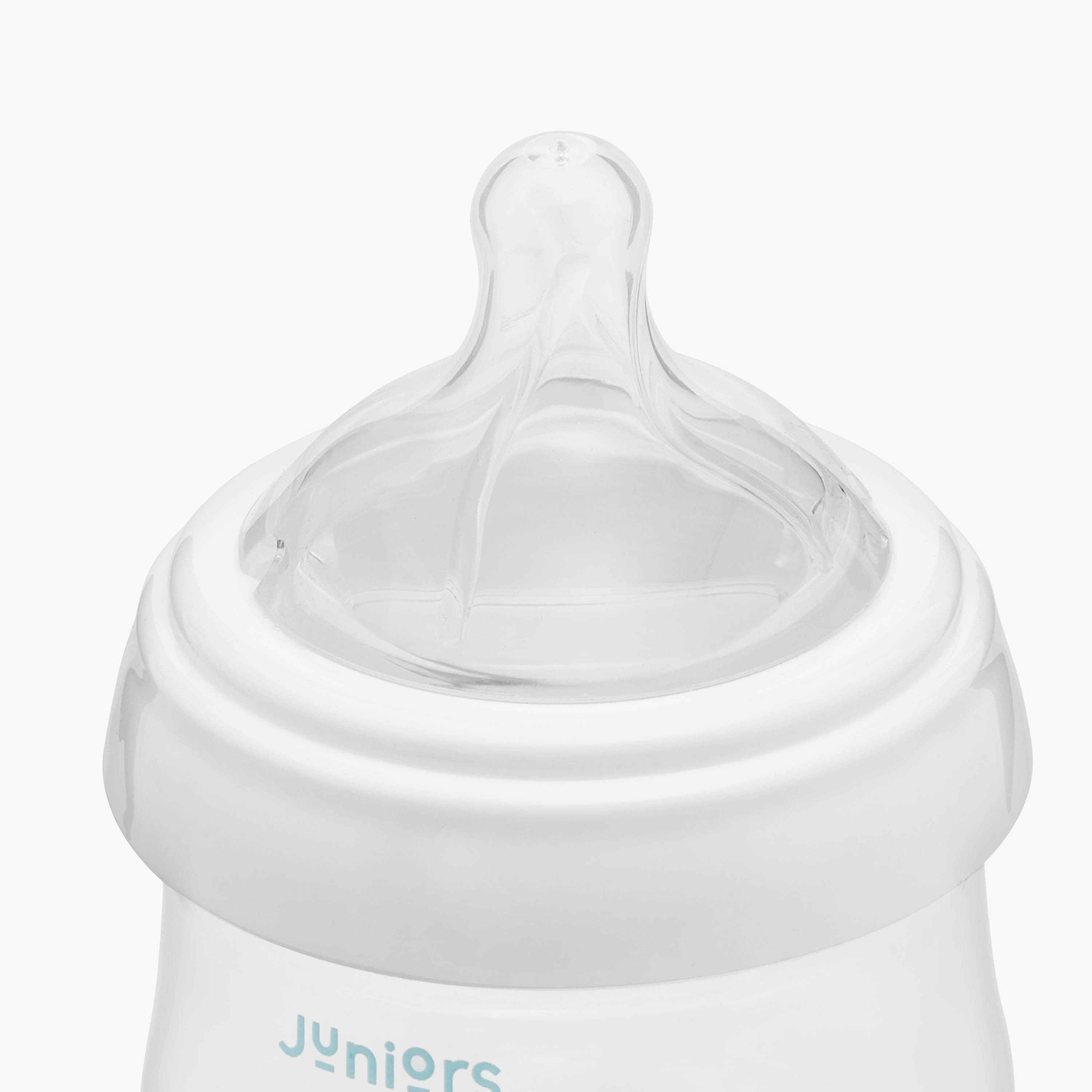 Juniors Just Like Nature 90 ml Feeding Bottle with Anti-Colic Teat - White-baby-feeding-feedingbottles-bottlesandteats-image-4