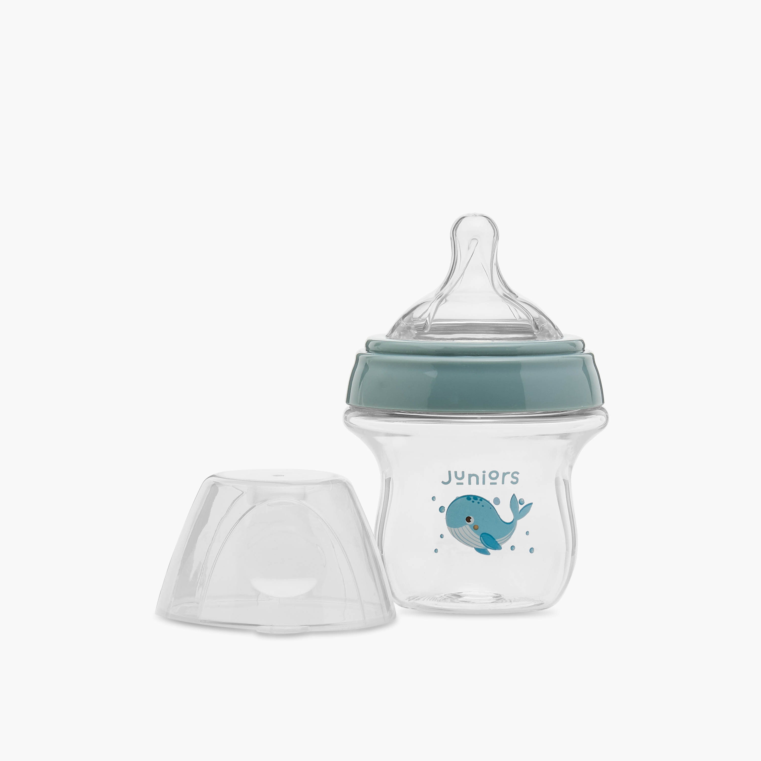 Juniors Just Like Nature 90 ml Glass Feeding Bottle with Anti-Colic Teat - Grey-baby-feeding-feedingbottles-bottlesandteats-image-3