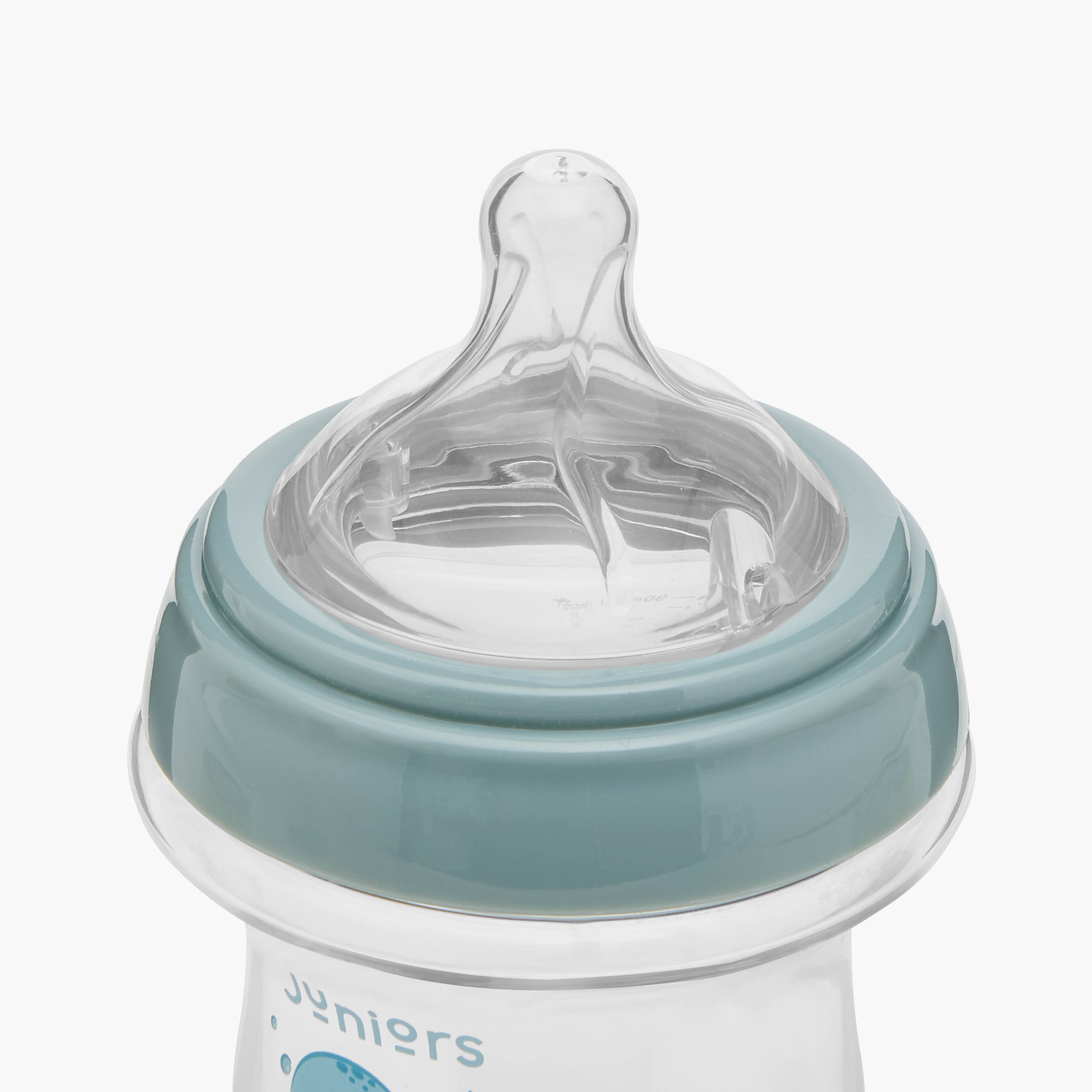 Juniors Just Like Nature 90 ml Glass Feeding Bottle with Anti-Colic Teat - Grey-baby-feeding-feedingbottles-bottlesandteats-image-4