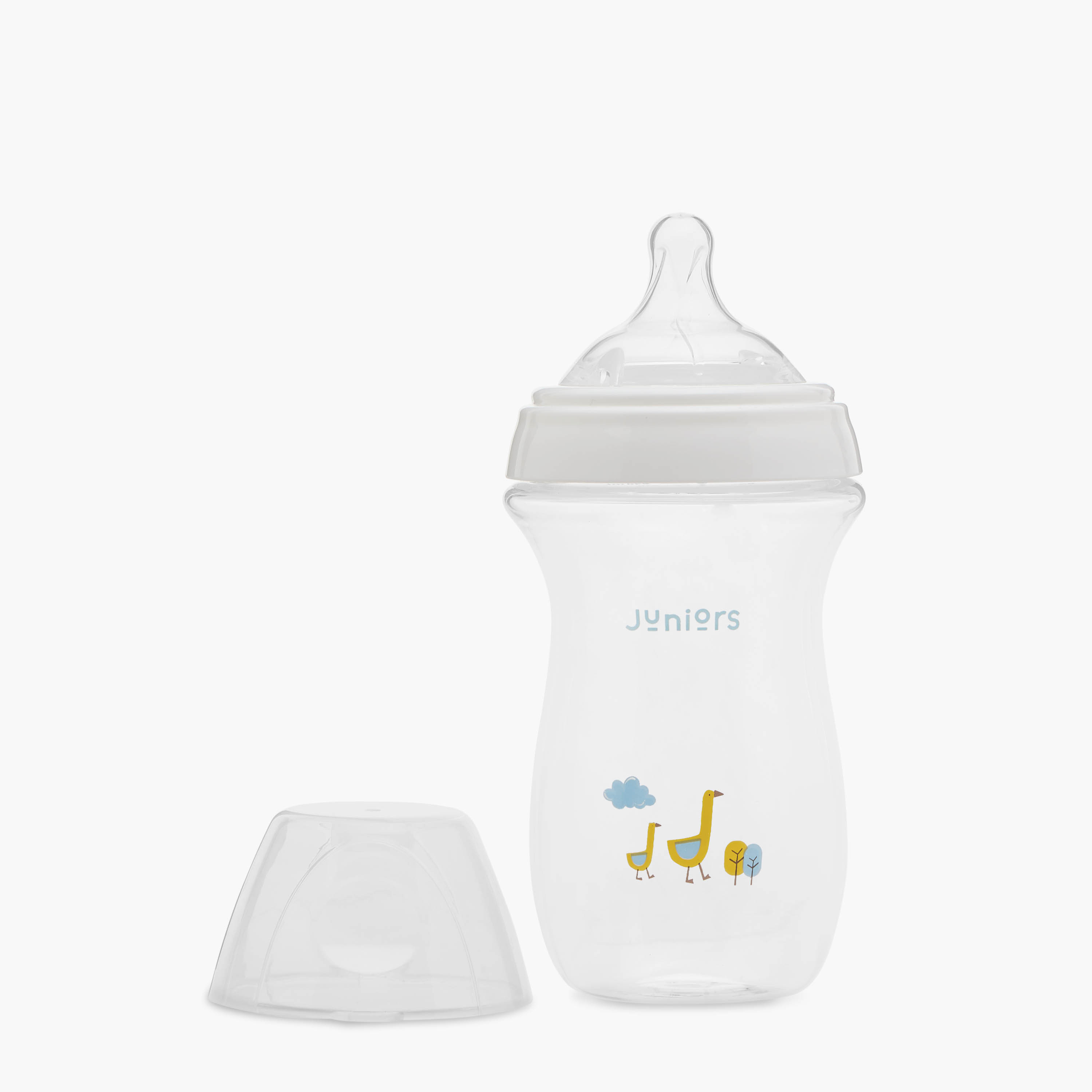 Juniors Just Like Nature 240 ml Glass Feeding Bottle with Anti-Colic Teat - White-baby-feeding-feedingbottles-bottlesandteats-image-8