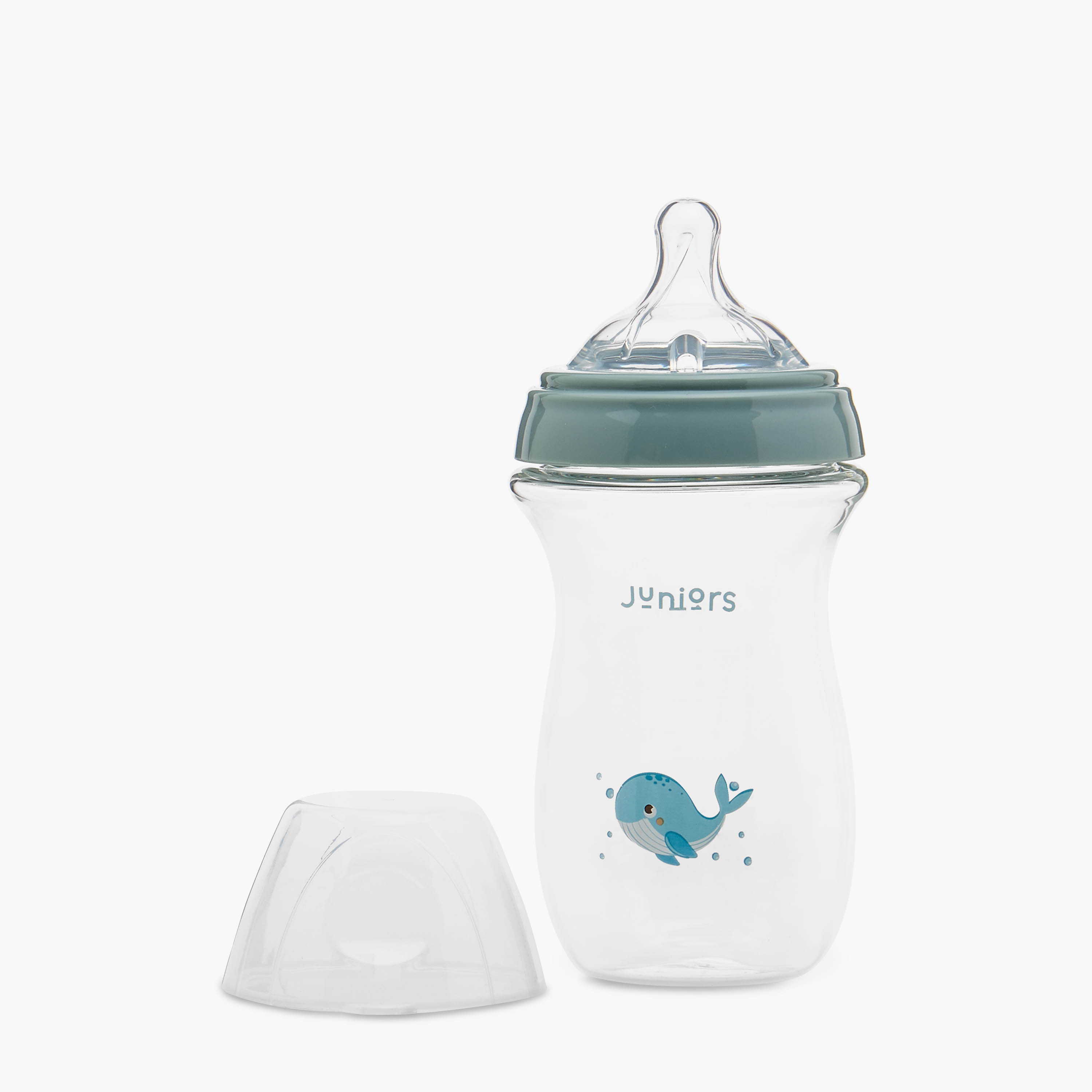 Juniors Just Like Nature 240 ml Glass Feeding Bottle with Anti-Colic Teat - Grey-baby-feeding-feedingbottles-bottlesandteats-image-8