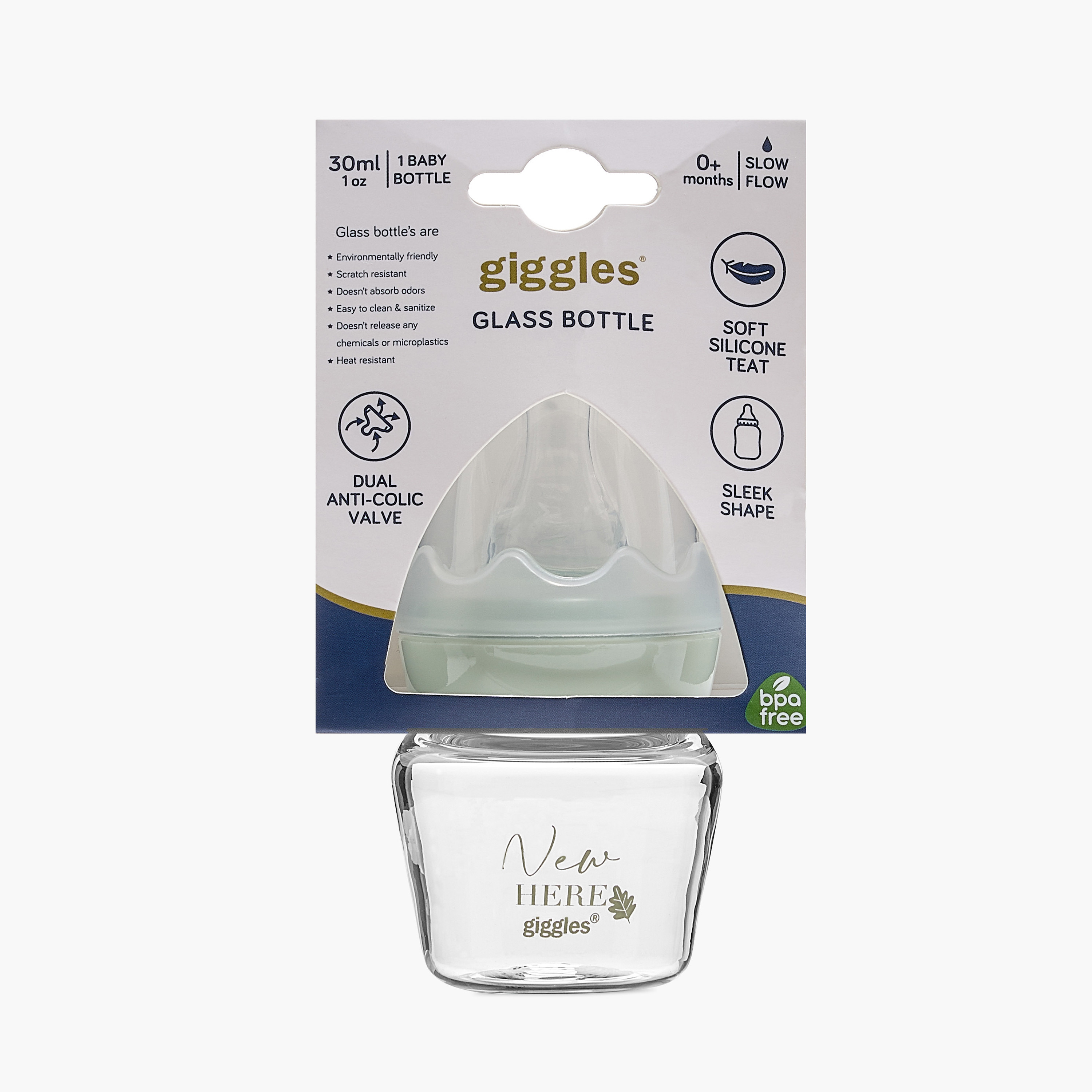 Giggles Typography Print Mini Glass Feeding Bottle - 30 ml-baby-feeding-feedingbottles-bottlesandteats-image-8