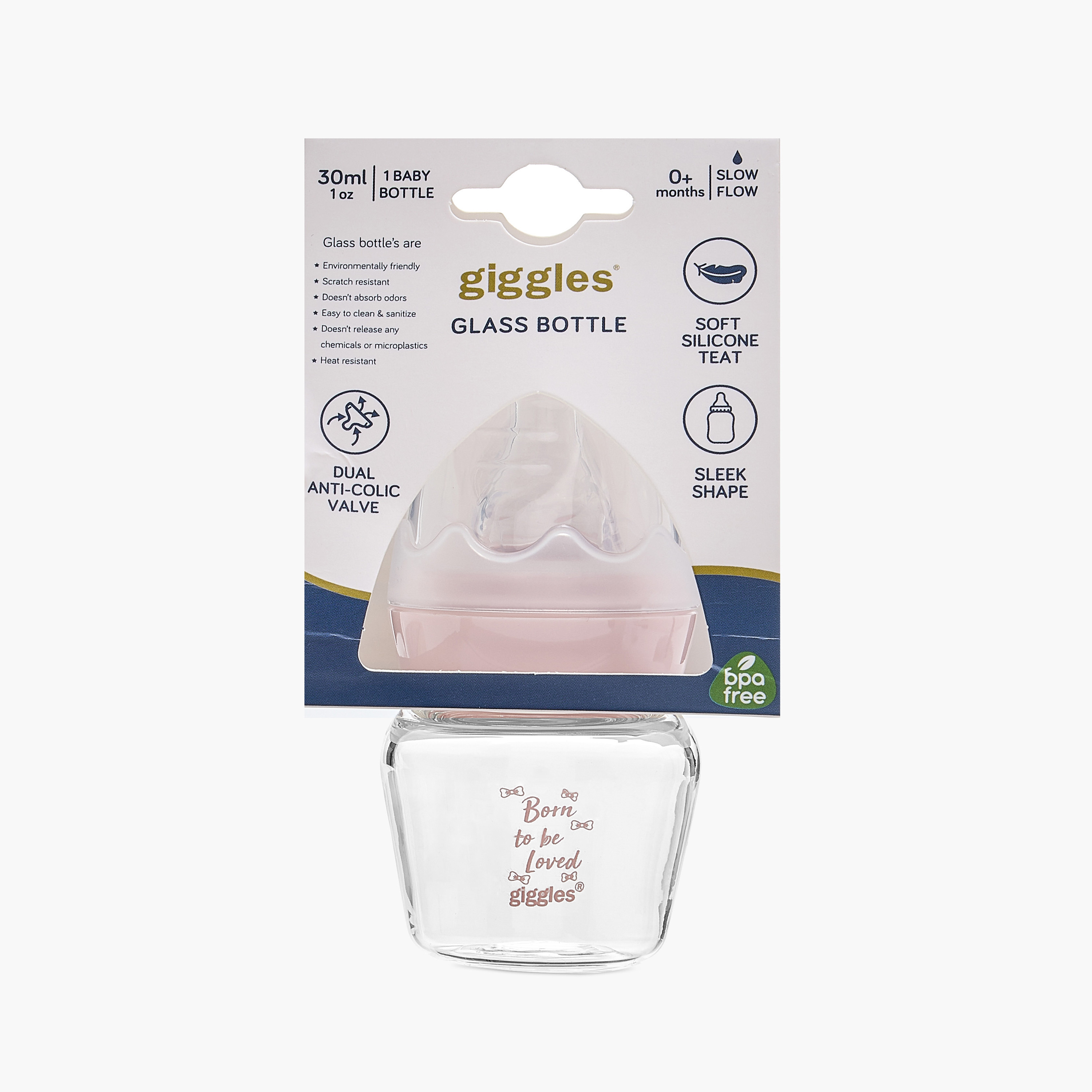 Giggles Printed Glass Mini Nurser Feeding Bottle with Cap - 30 ml-baby-feeding-feedingbottles-bottlesandteats-image-9