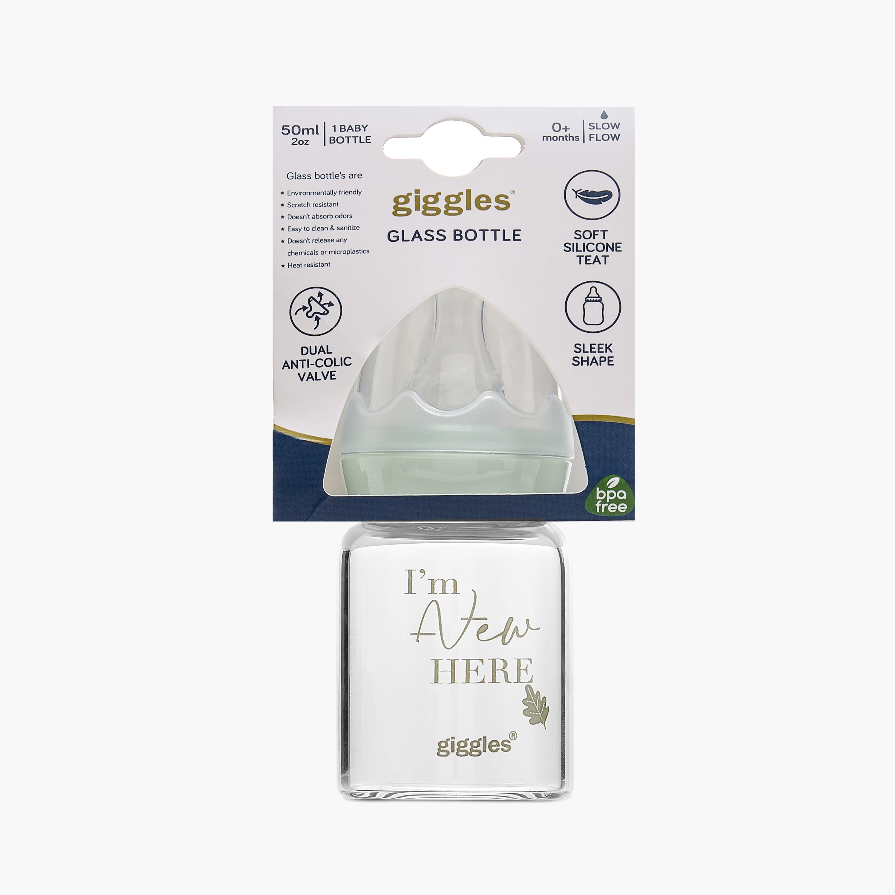 Giggles Printed Glass Feeding Bottle - 50 ml-baby-feeding-feedingbottles-bottlesandteats-image-8
