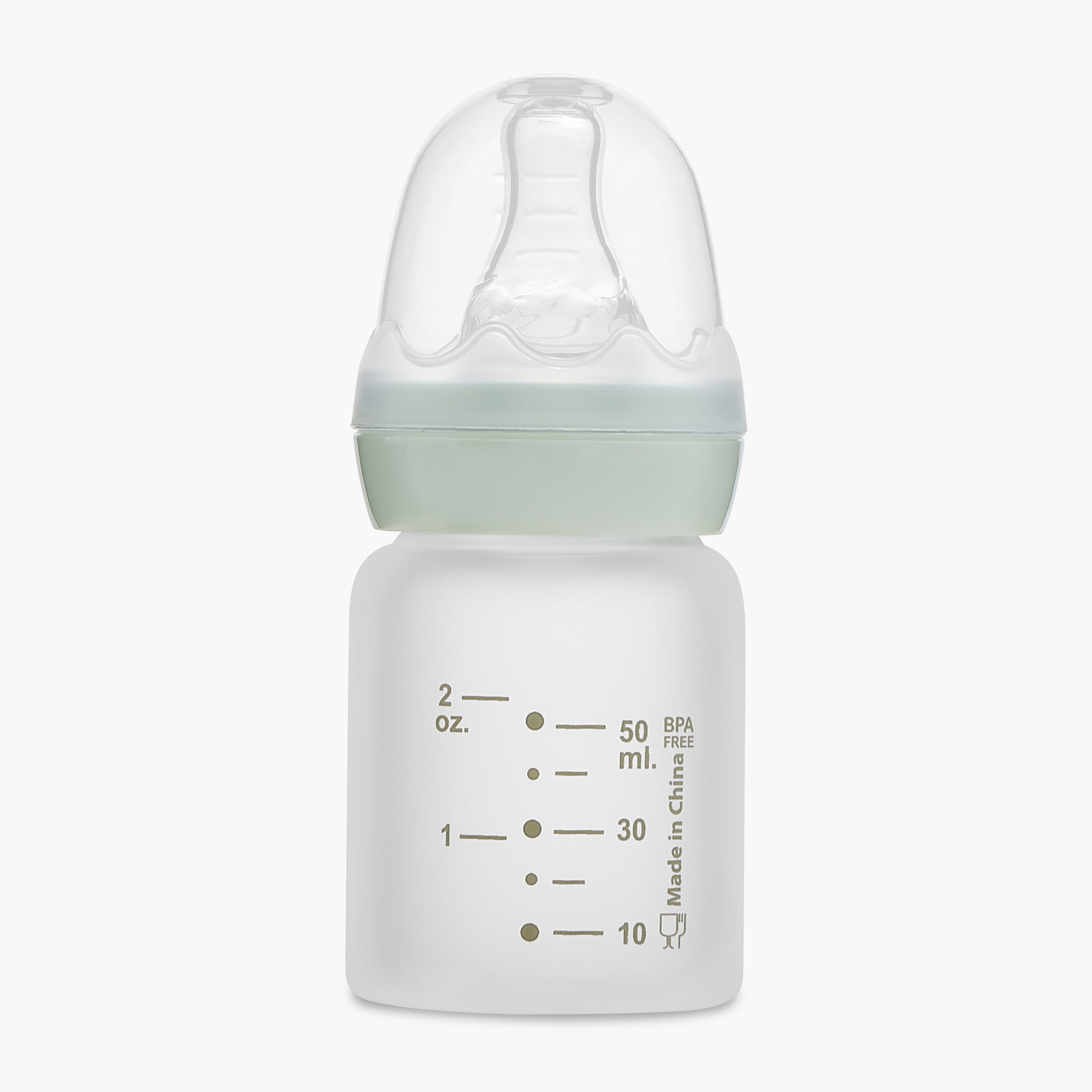 Giggles Hello World Print Glass Feeding Bottle - 50 ml-baby-feeding-feedingbottles-bottlesandteats-image-2