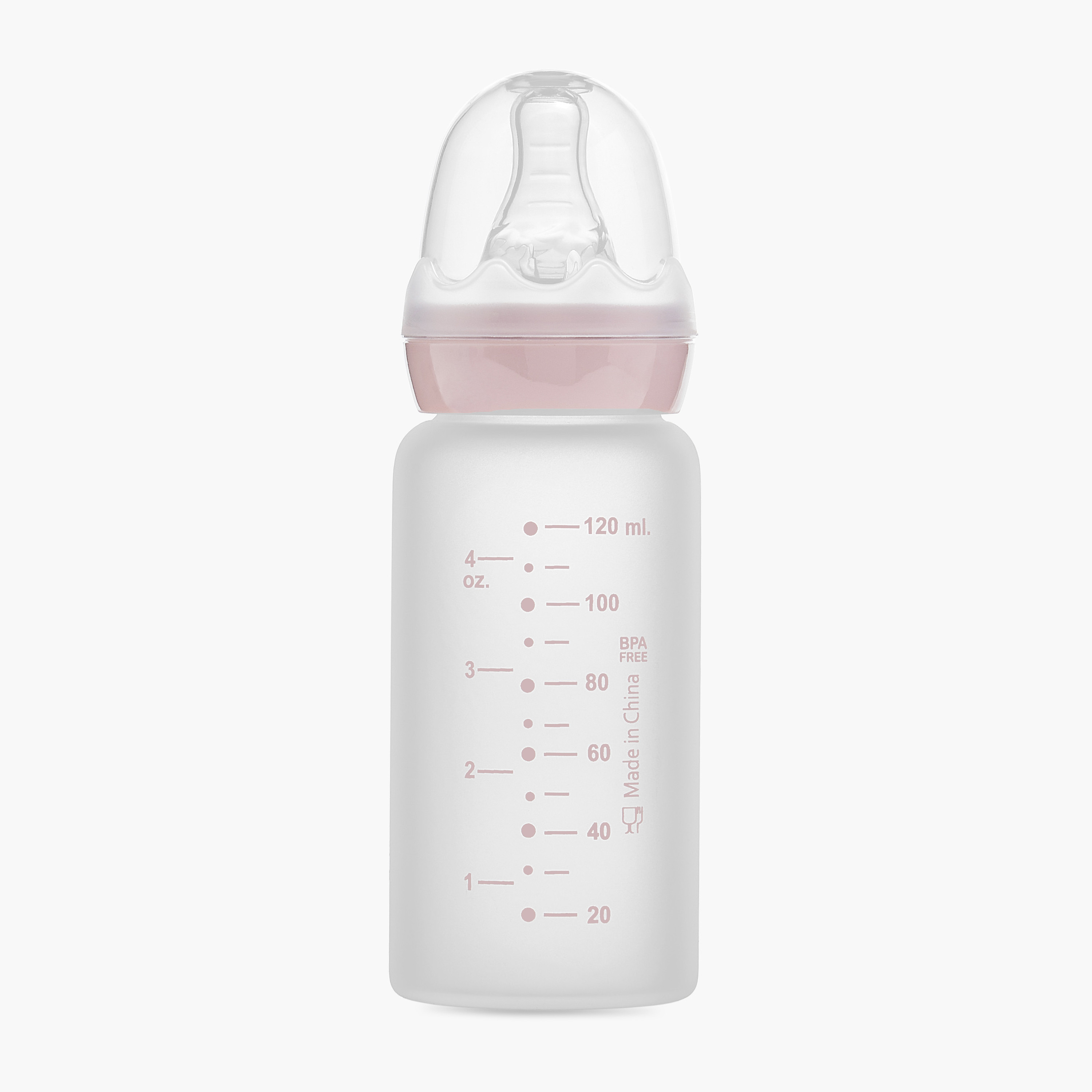 Giggles Printed Glass Feeding Bottle with Cap - 120 ml-baby-feeding-feedingbottles-bottlesandteats-image-2