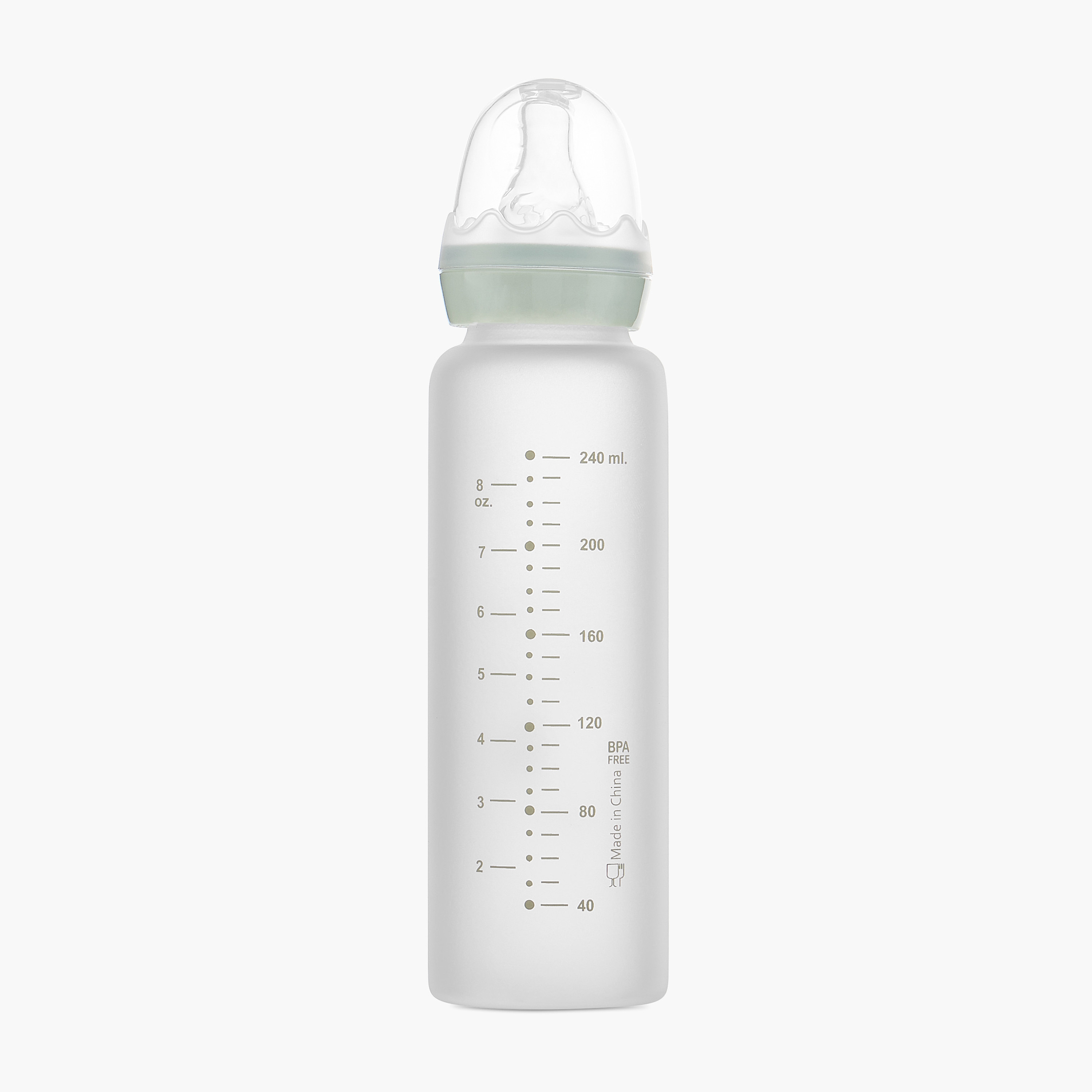 Giggles Hello World Print Glass Feeding Bottle - 240 ml-baby-feeding-feedingbottles-bottlesandteats-image-2