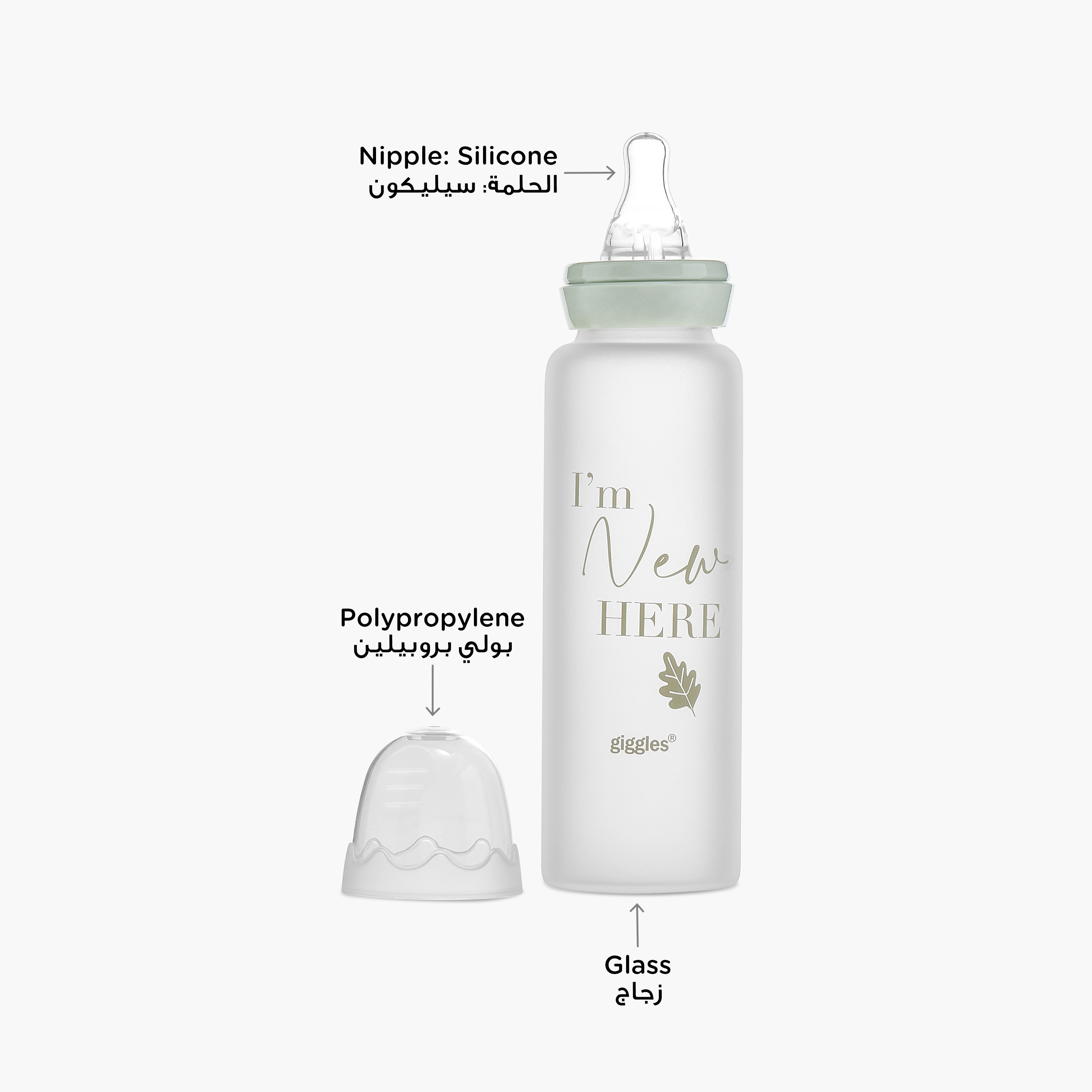 Giggles Hello World Print Glass Feeding Bottle - 240 ml-baby-feeding-feedingbottles-bottlesandteats-image-3