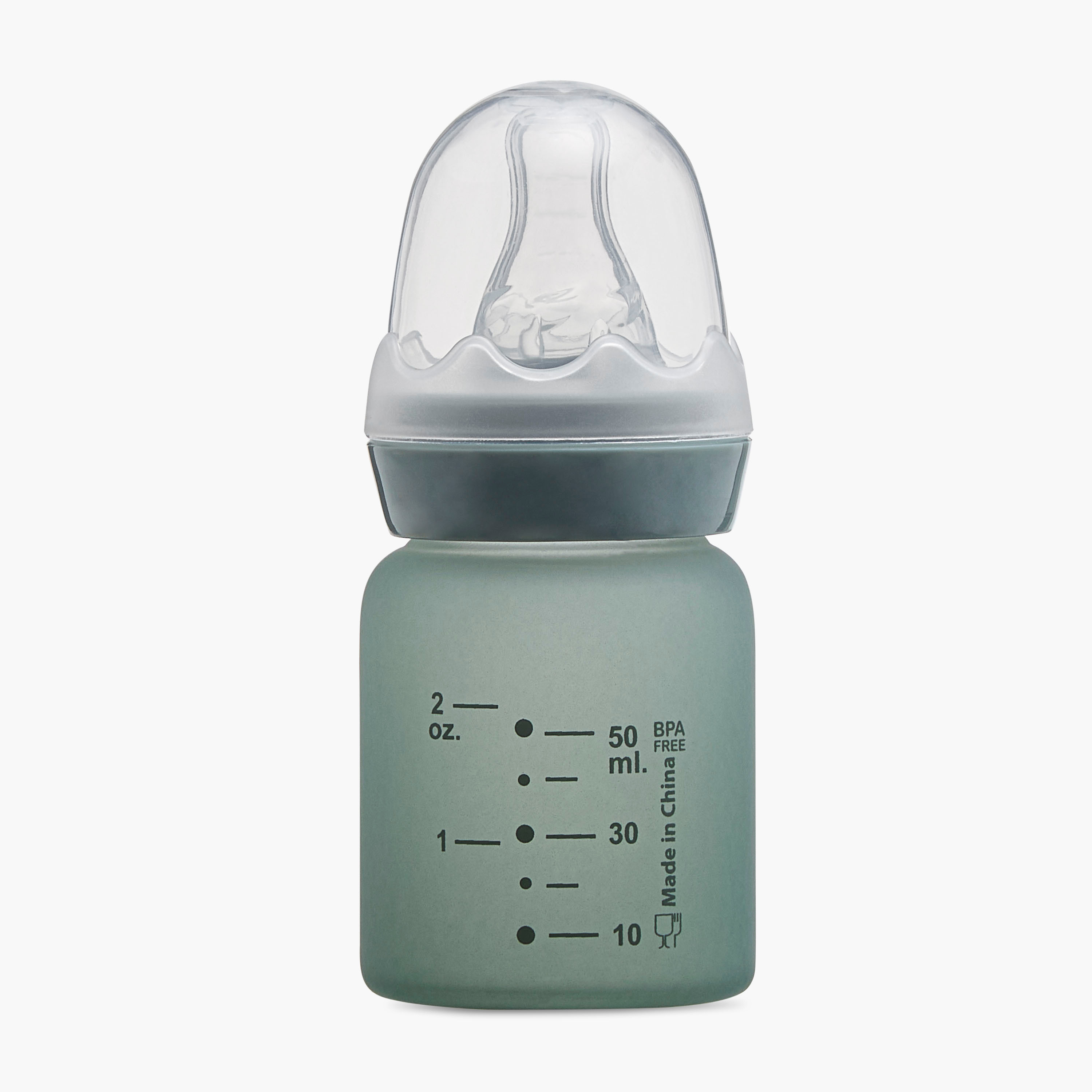 Giggles Printed Glass Feeding Bottle with Cap - 50 ml-baby-feeding-feedingbottles-bottlesandteats-image-2