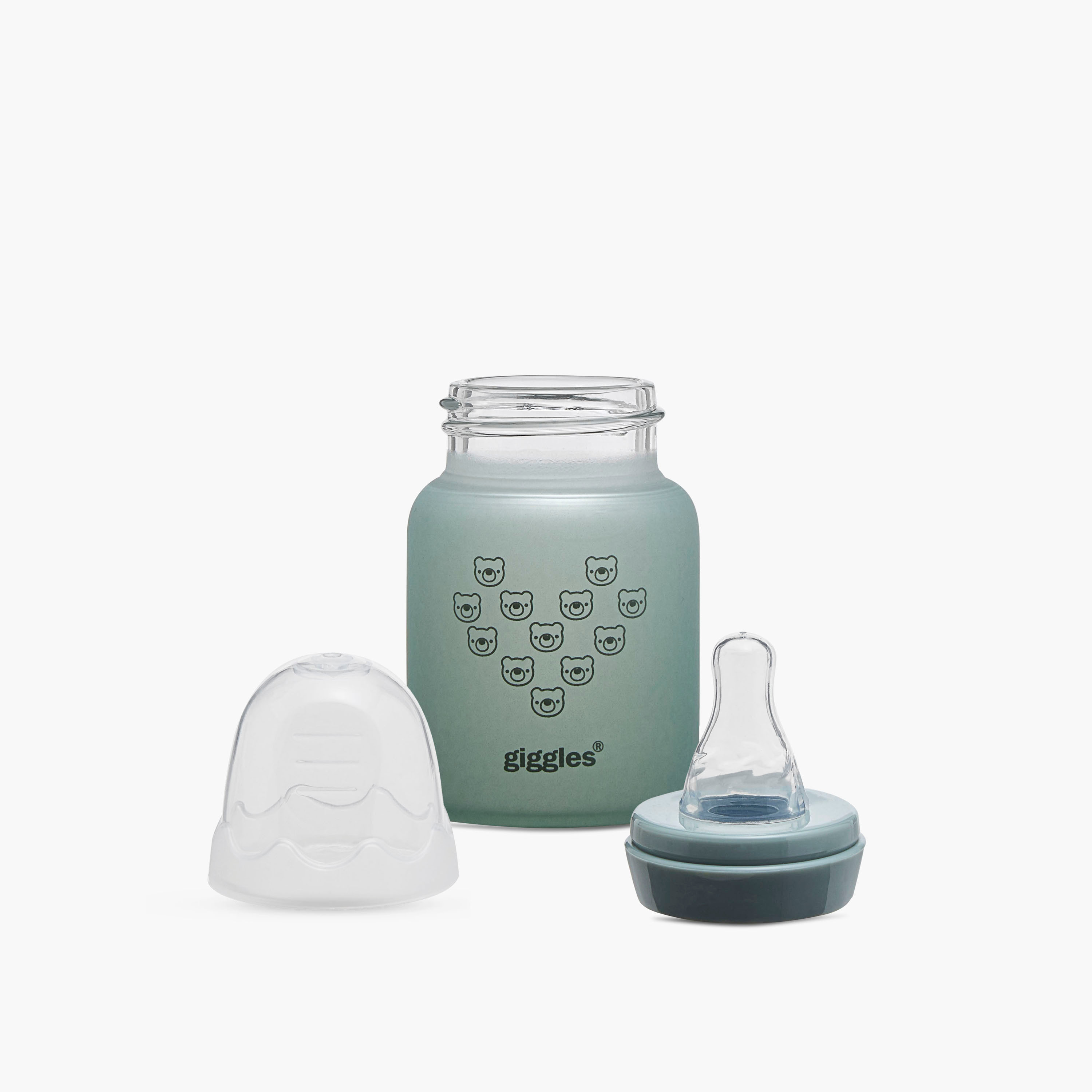 Giggles Printed Glass Feeding Bottle with Cap - 50 ml-baby-feeding-feedingbottles-bottlesandteats-image-8