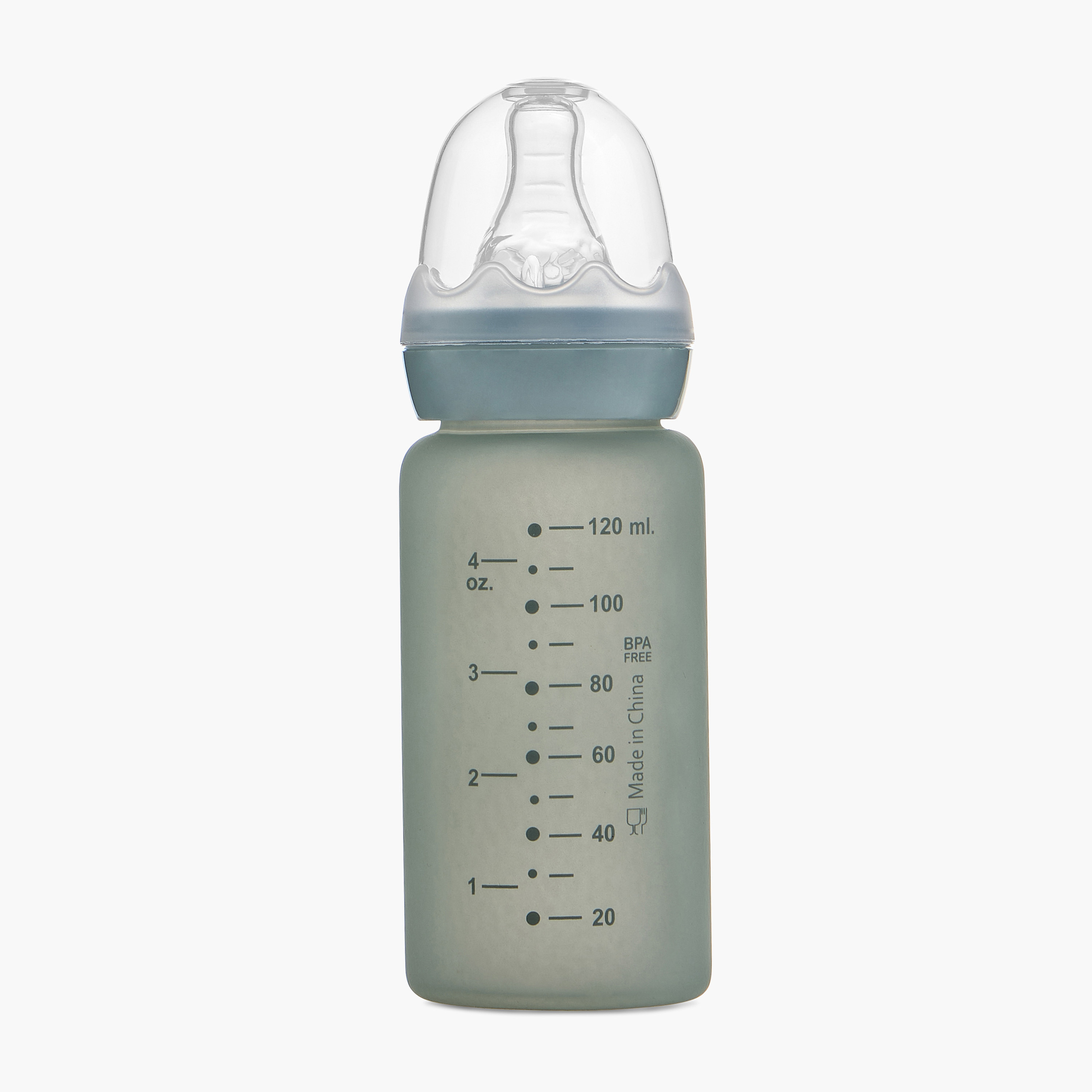 Giggles Little Bear Print Glass Feeding Bottle - 120 ml-baby-feeding-feedingbottles-bottlesandteats-image-2