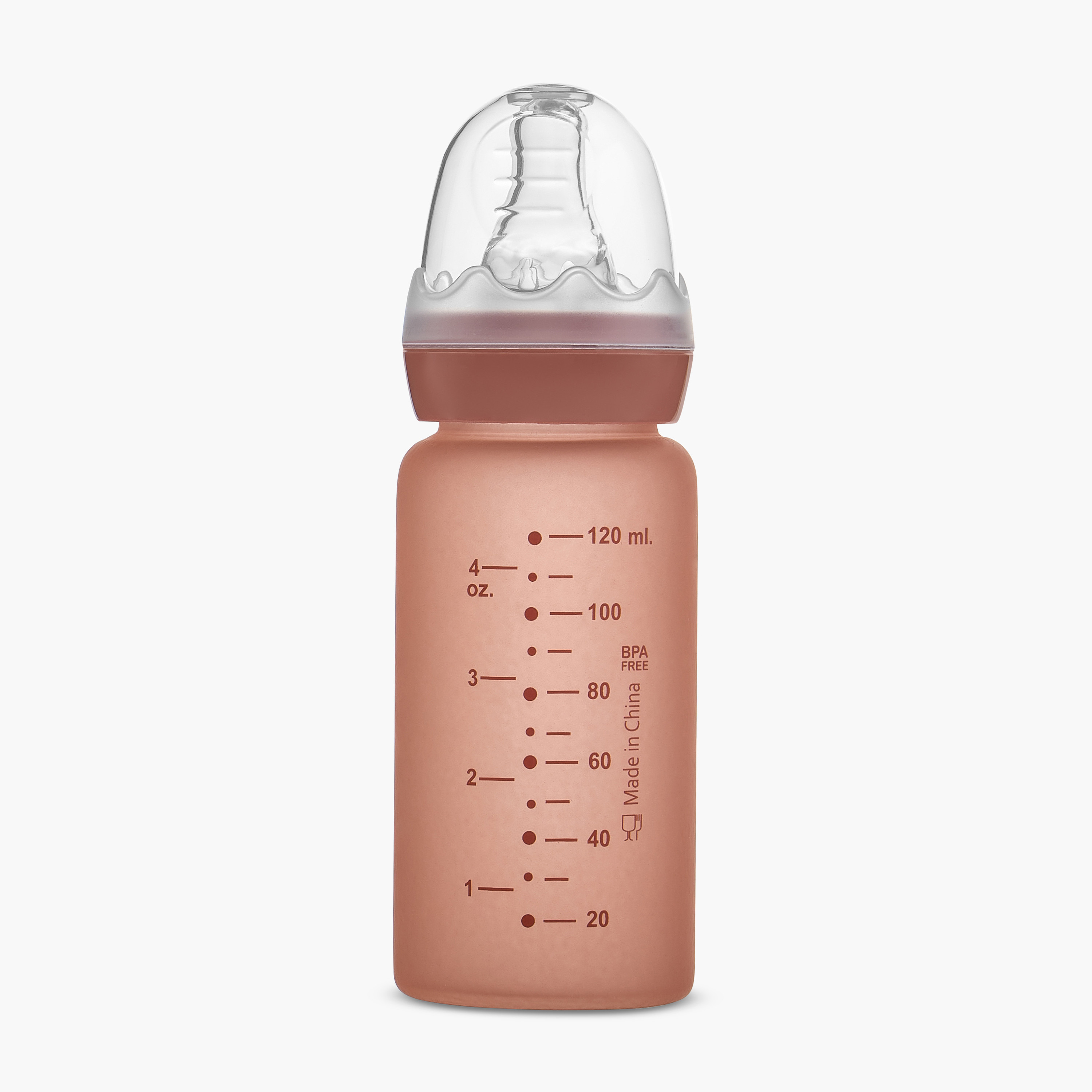 Giggles Printed Glass Feeding Bottle with Cap - 120 ml-baby-feeding-feedingbottles-bottlesandteats-image-2