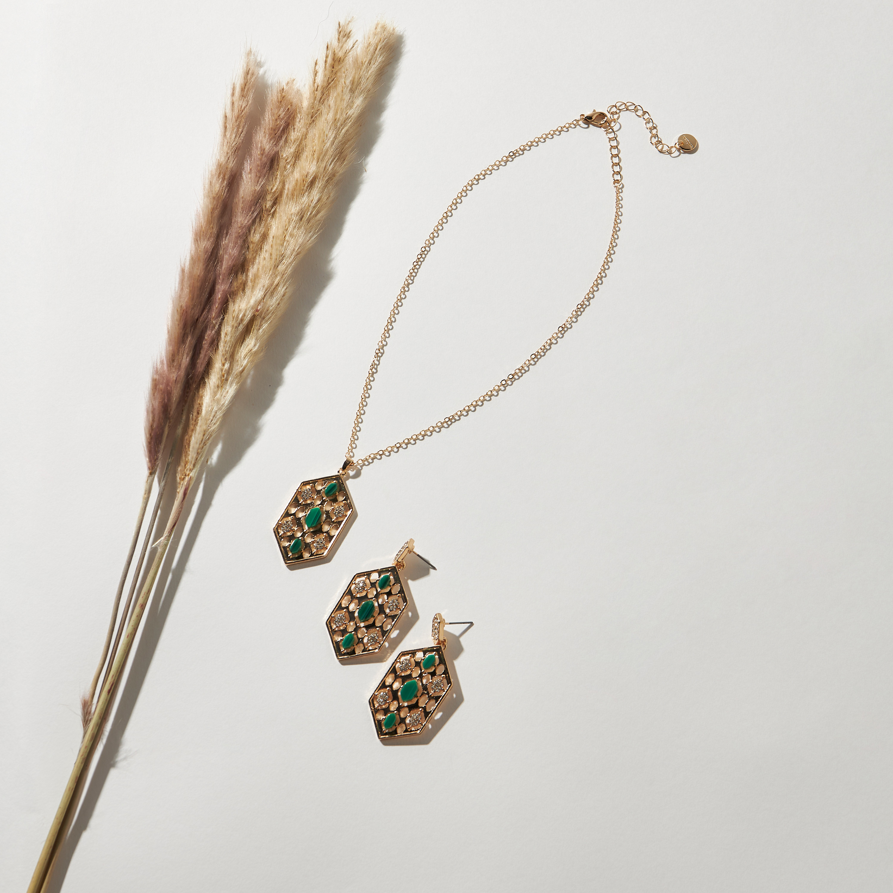 Cubic Zirconia Embellished Butterfly Pendant Necklace and Earrings Set-women-watchesandjewellery-jewellery-jewellerysets-image-1