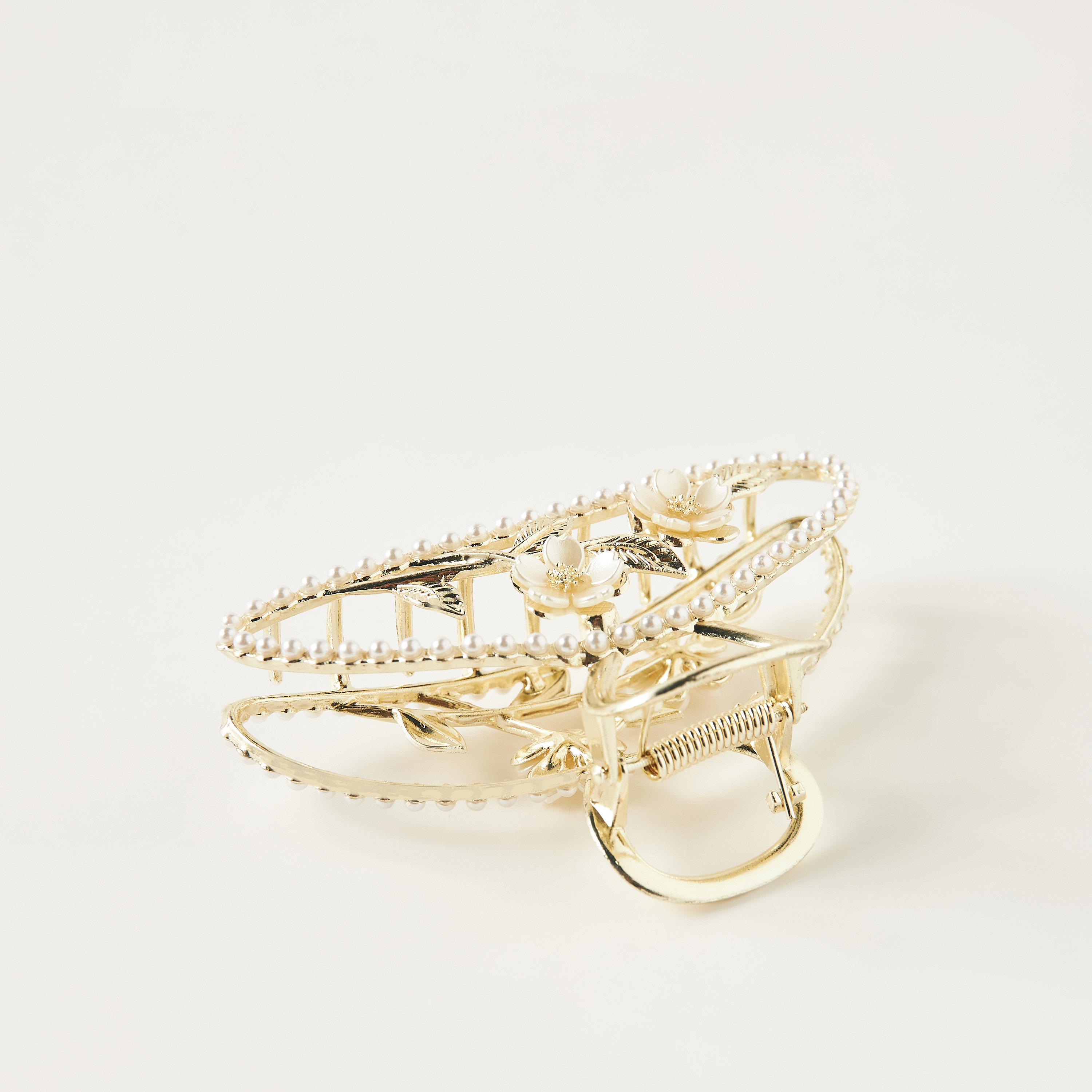 Floral Embellished Hair Clamp-women-hairaccessories-clamps-image-2